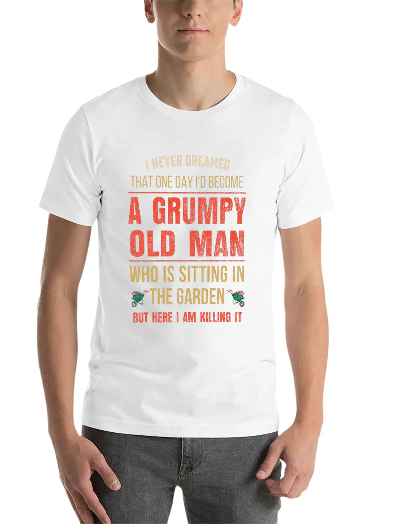 Mens Funny Grumpy Old Gardeners Gift Retired Basic Graphic T-Shirt ¨C Daily Comfort In Soft Cotton