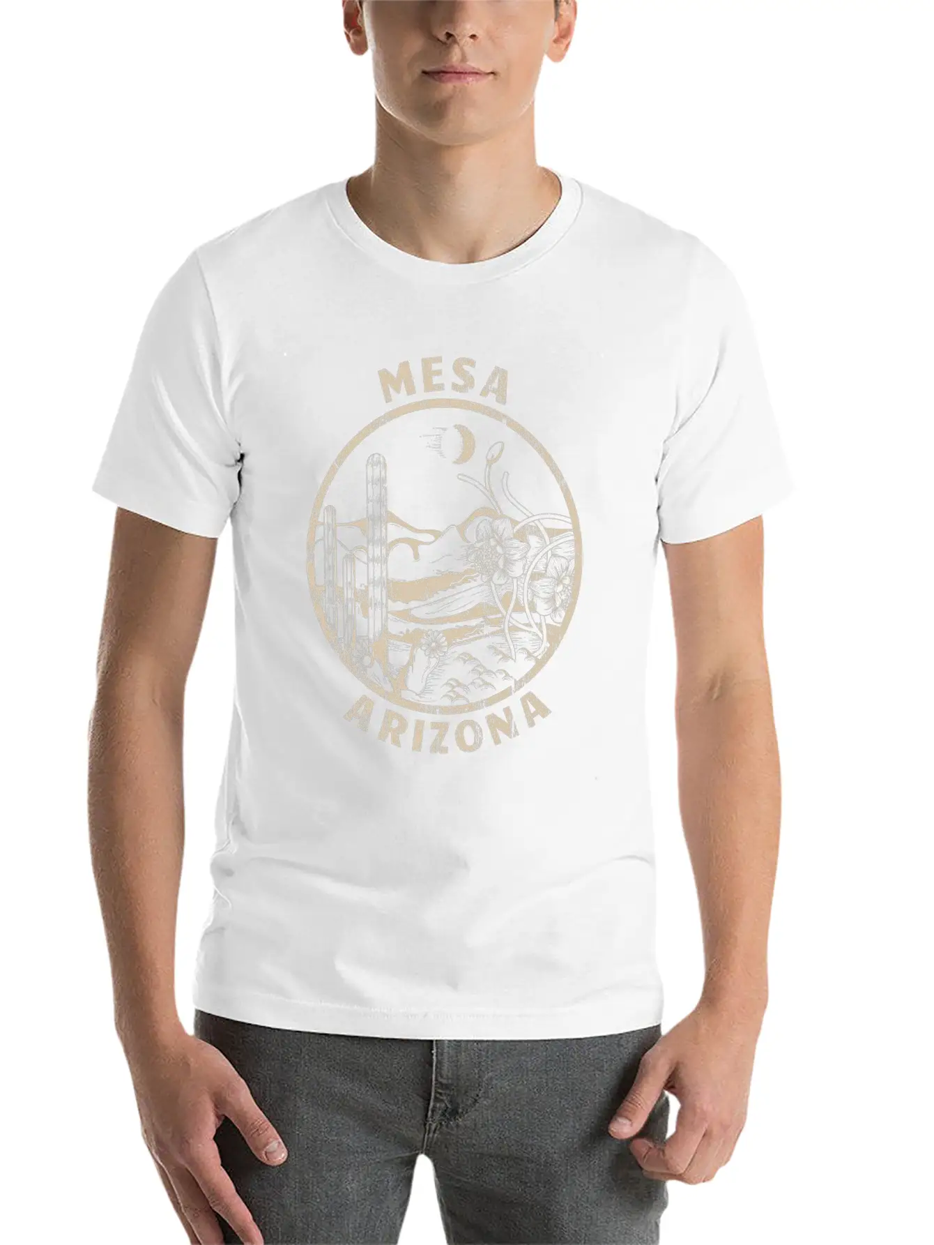 Mesa Arizona Linocut Distressed Desert Soft Cotton Short Sleeve Tee ¨C Unisex Wardrobe Staple