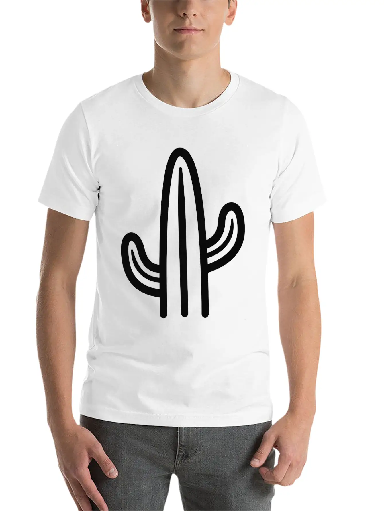 Minimalistic Cactus Essential Cotton Tee For Daily Outfits ¨C Unisex Style