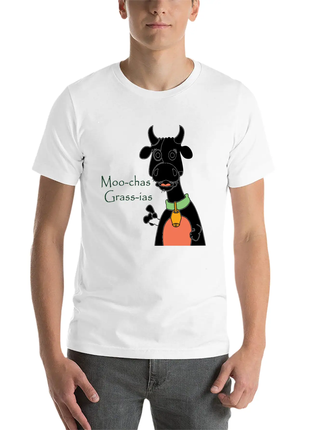 Moo-chas Grass-ias Essential Cotton Tee For Daily Outfits ¨C Unisex Style