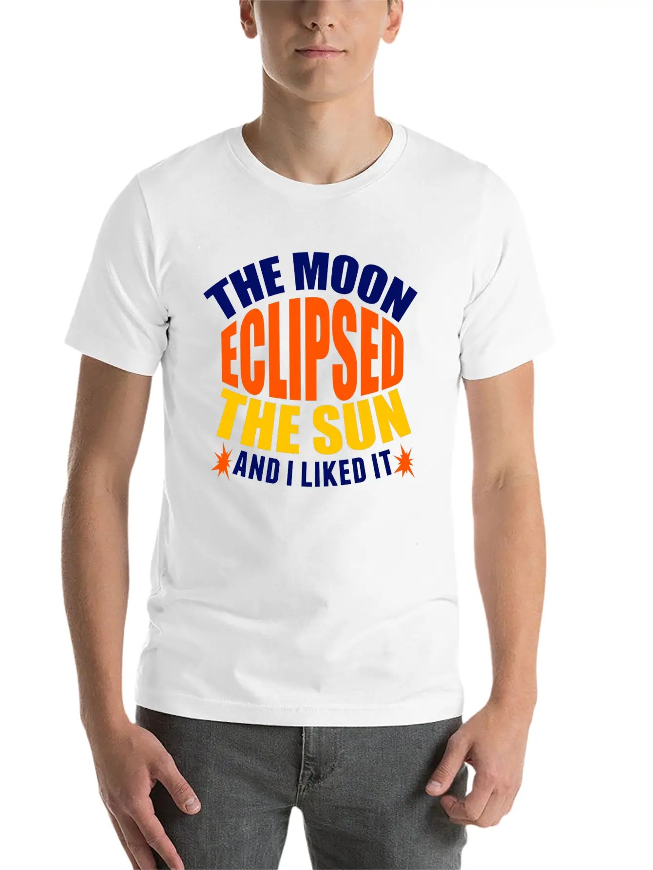 Moon Sun Eclipse Humor Basic Graphic T-Shirt ¨C Daily Comfort In Soft Cotton