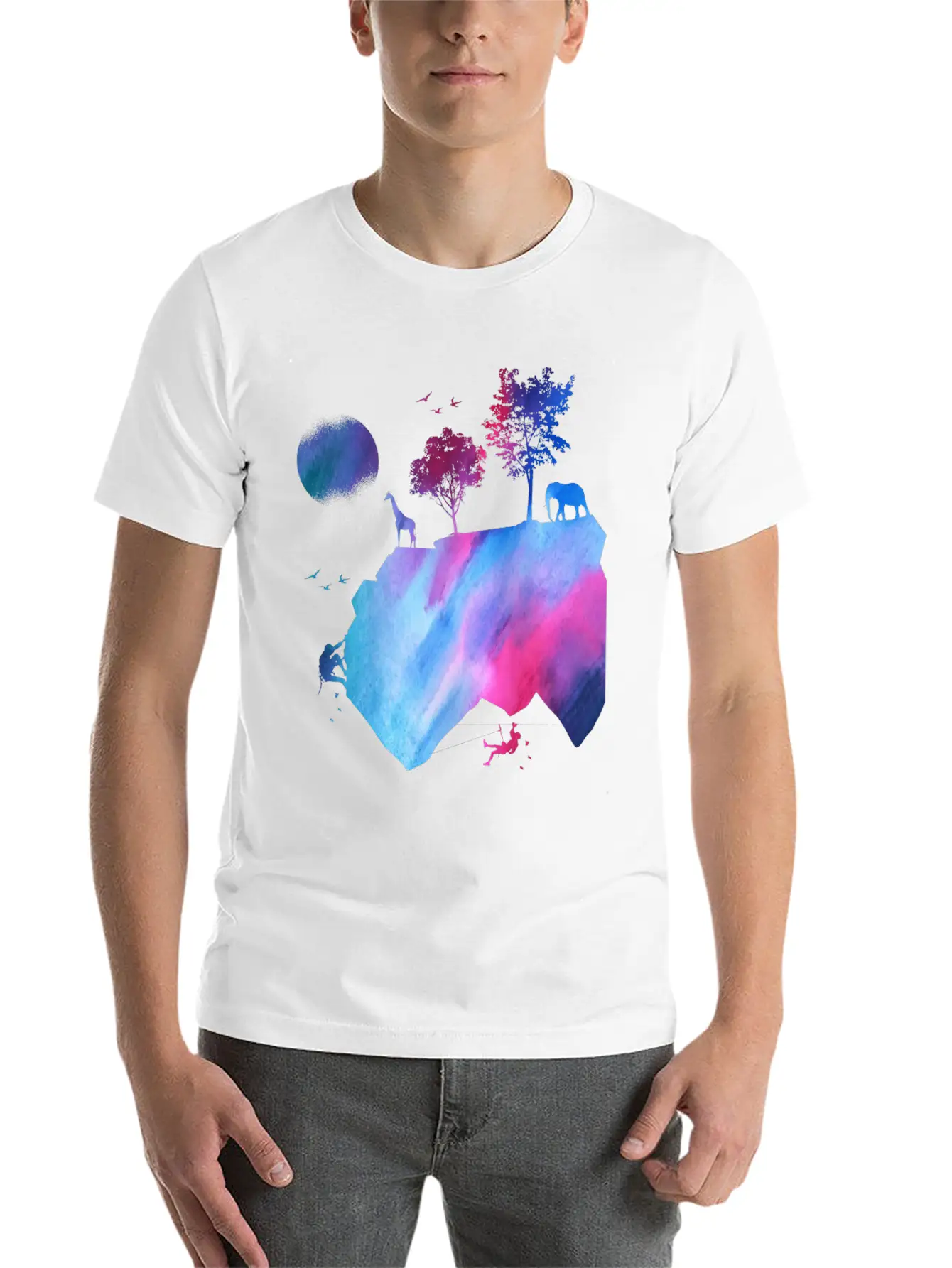 Mountains, Nature, Hiking, Camping, Hike Basic Graphic T-Shirt ¨C Daily Comfort In Soft Cotton