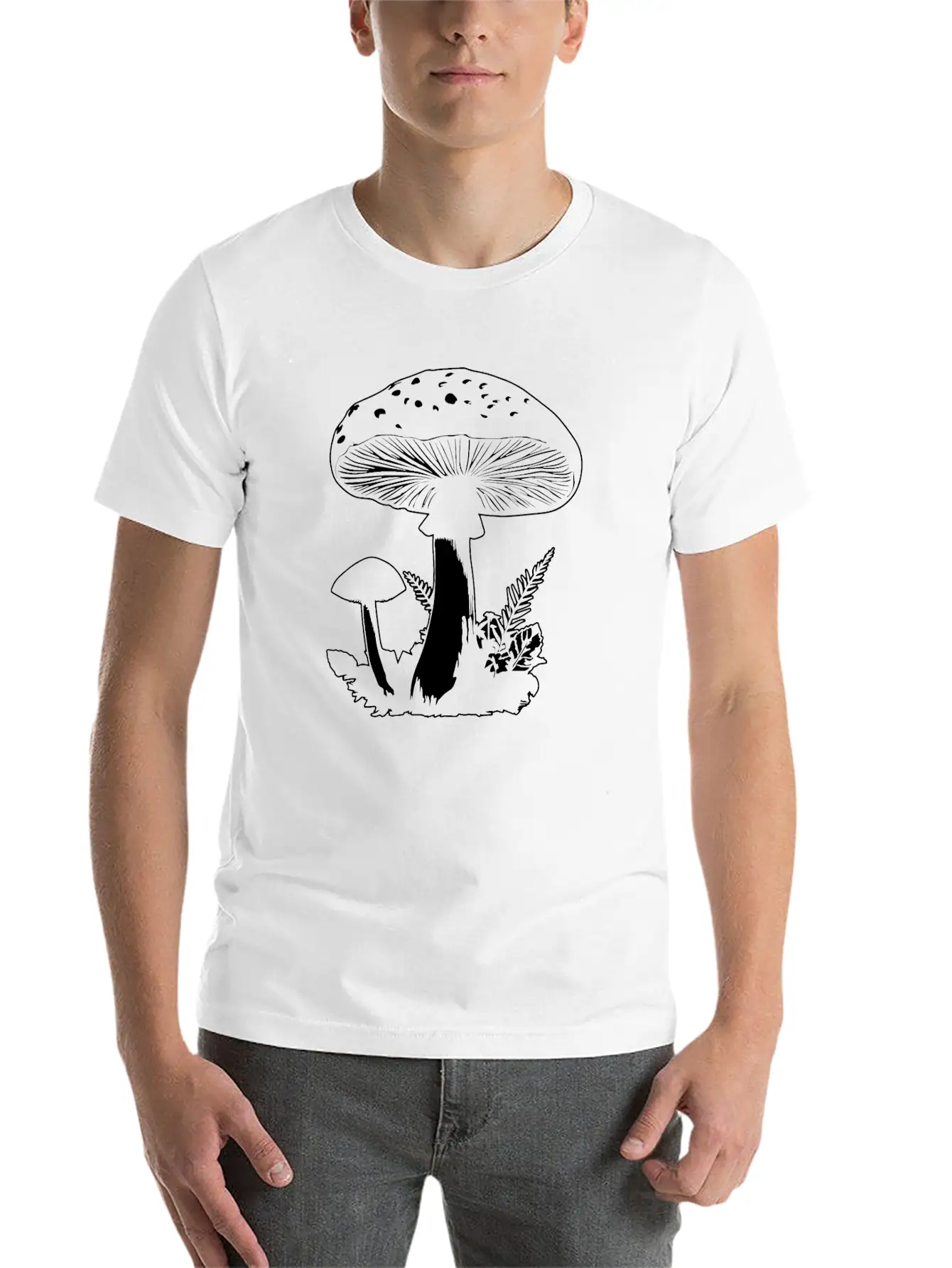 Mushroom Picker Fungi Forest Essential Cotton Tee For Daily Outfits ¨C Unisex Style