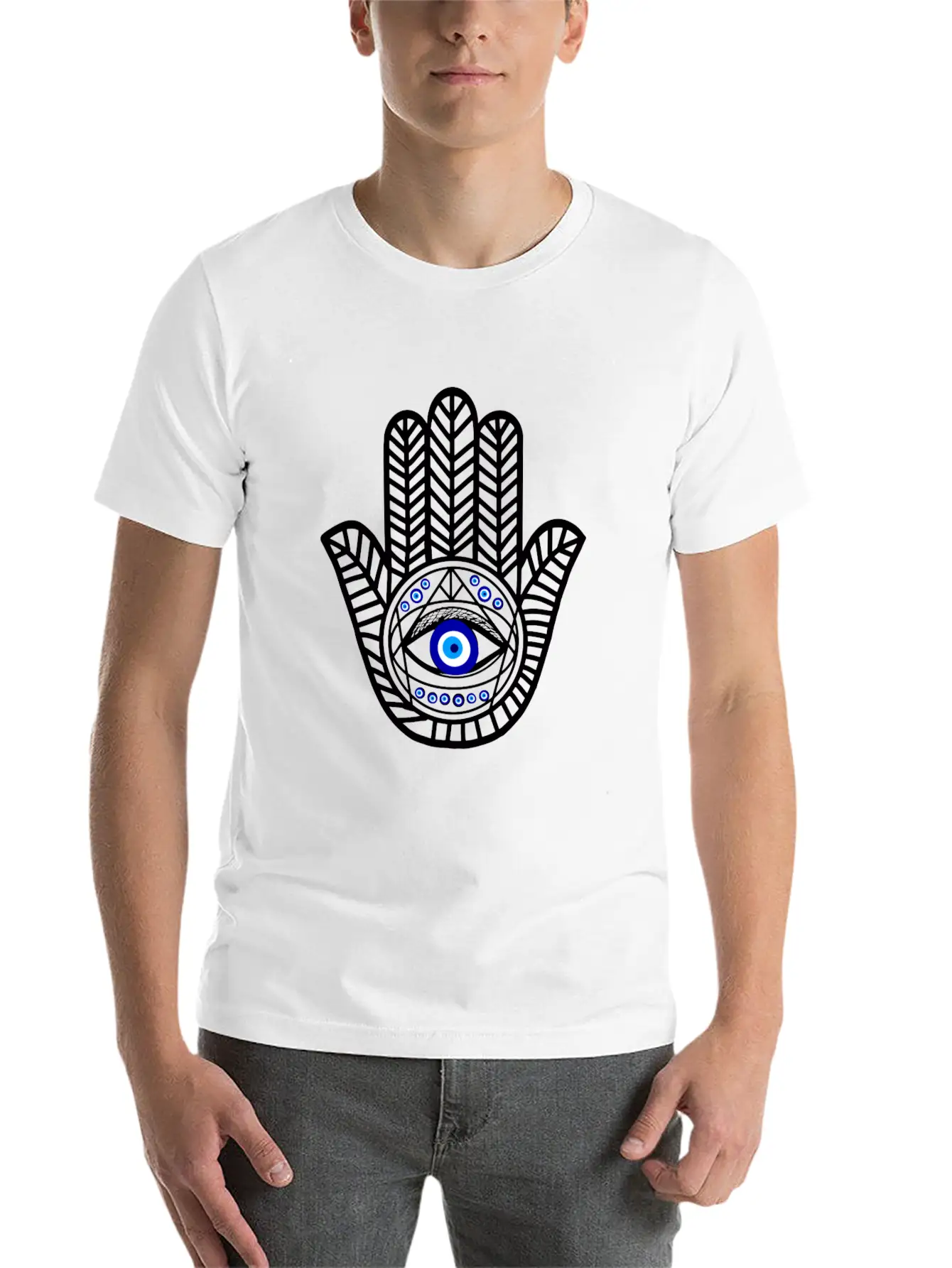 Nazar Turkish Eye Evil Eye Protection Hand Of Hams Soft Cotton Short Sleeve Tee ¨C Unisex Wardrobe Staple