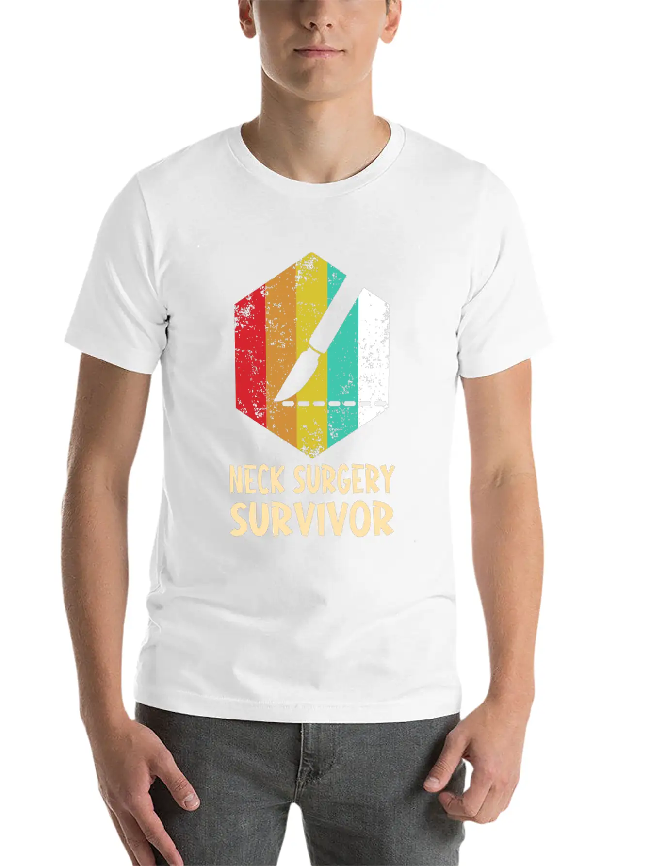 Neck Surgery Succeed Implant Survivor Recovery Basic Graphic T-Shirt ¨C Daily Comfort In Soft Cotton