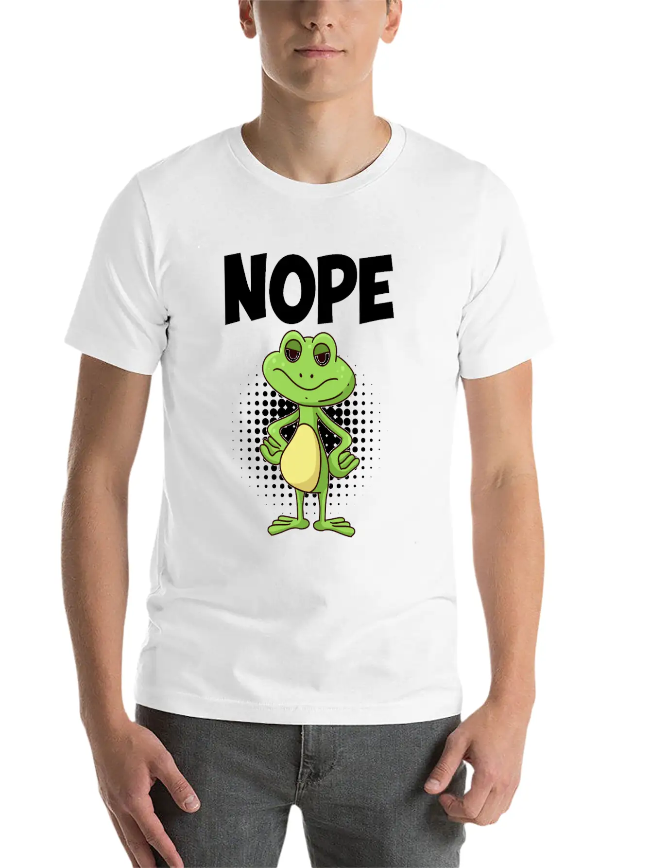 Nope! Humor Frog Sarcasm Simply No Basic Graphic T-Shirt ¨C Daily Comfort In Soft Cotton