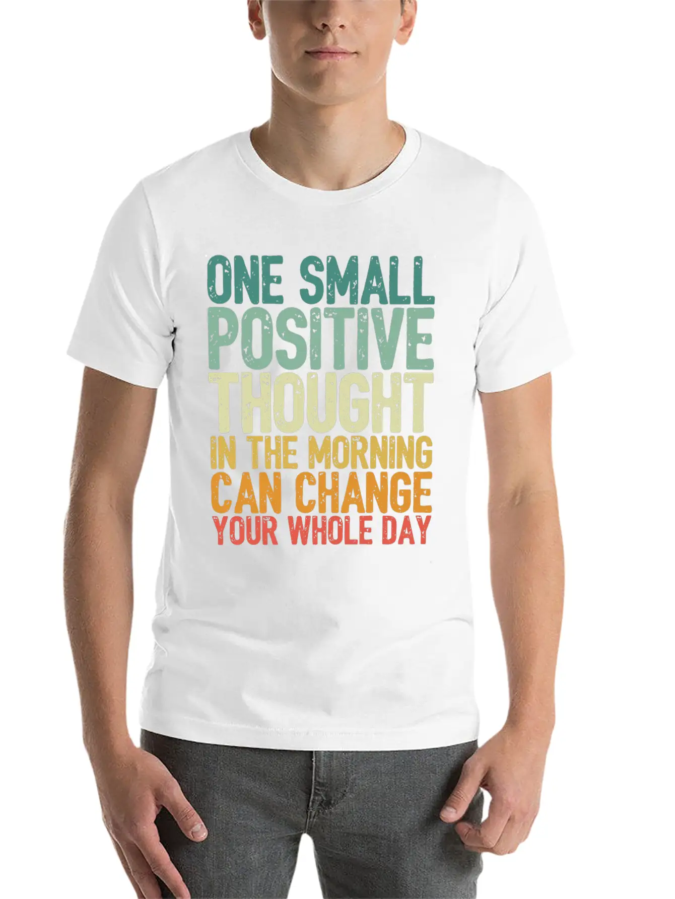 One Small Positive Thought Can Change Whole Day Essential Cotton Tee For Daily Outfits ¨C Unisex Style
