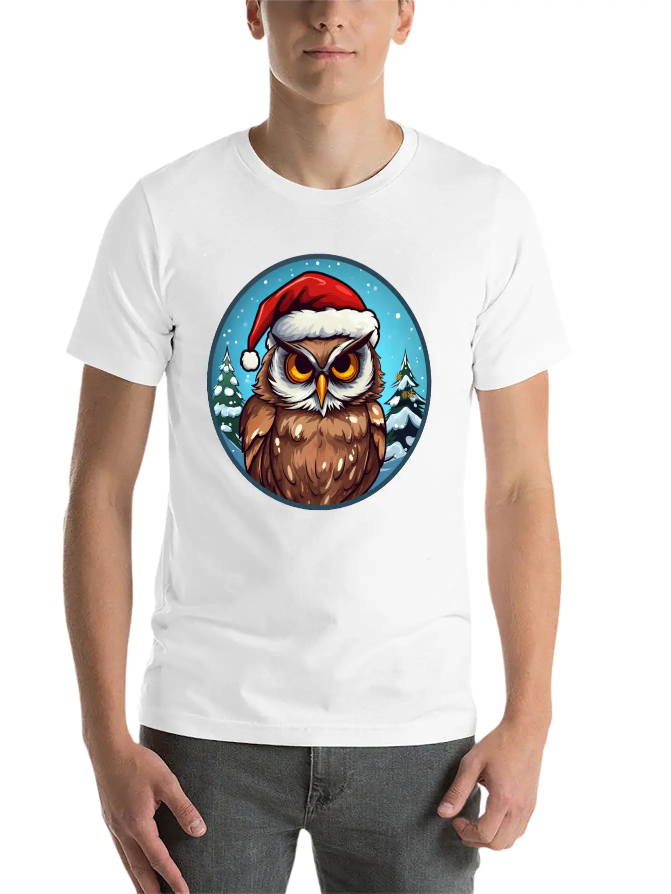 Owls Christmas Soft Cotton Short Sleeve Tee ¨C Unisex Wardrobe Staple