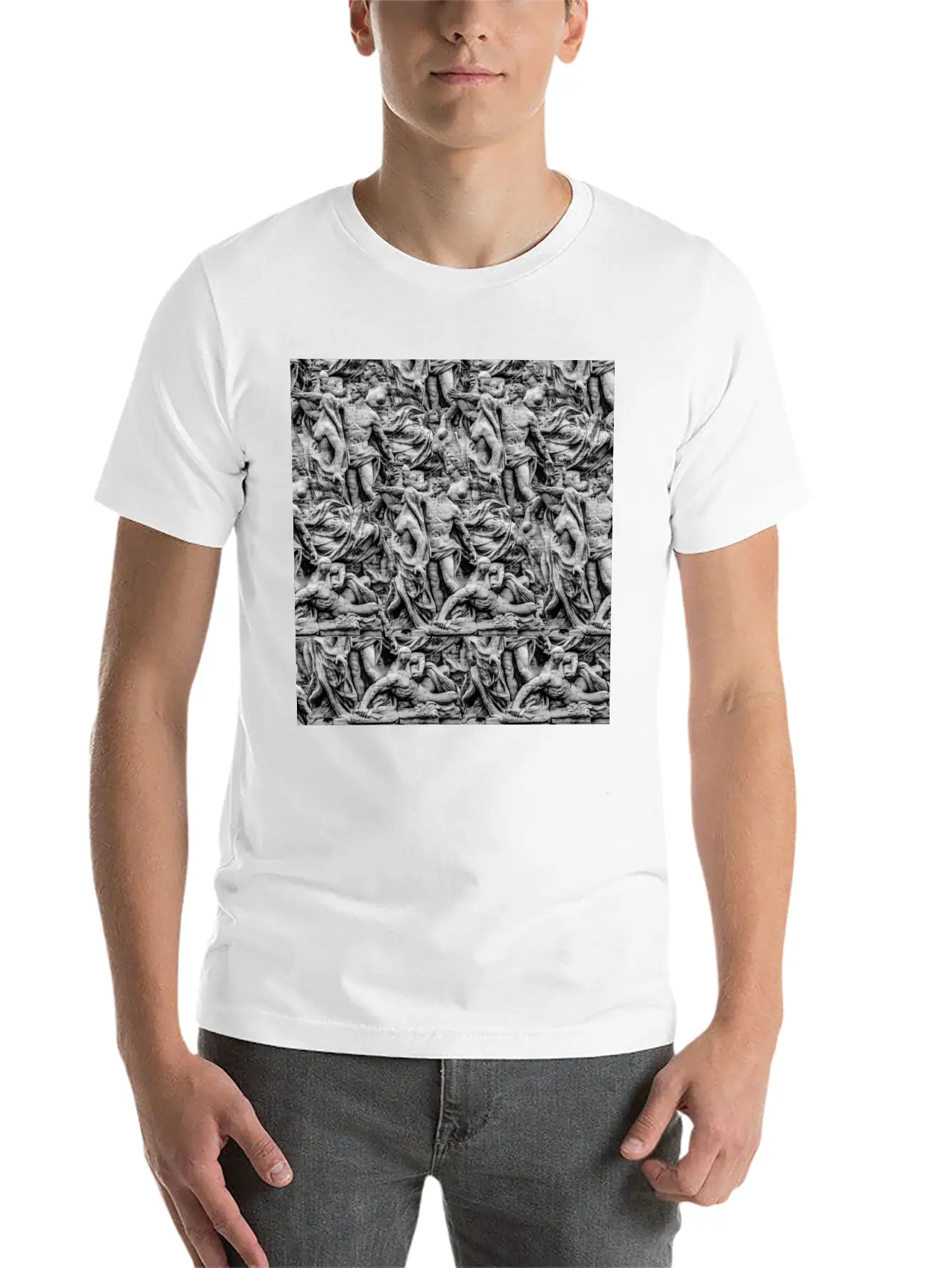 Sculpture Collage Soft Cotton Short Sleeve Tee ¨C Unisex Wardrobe Staple