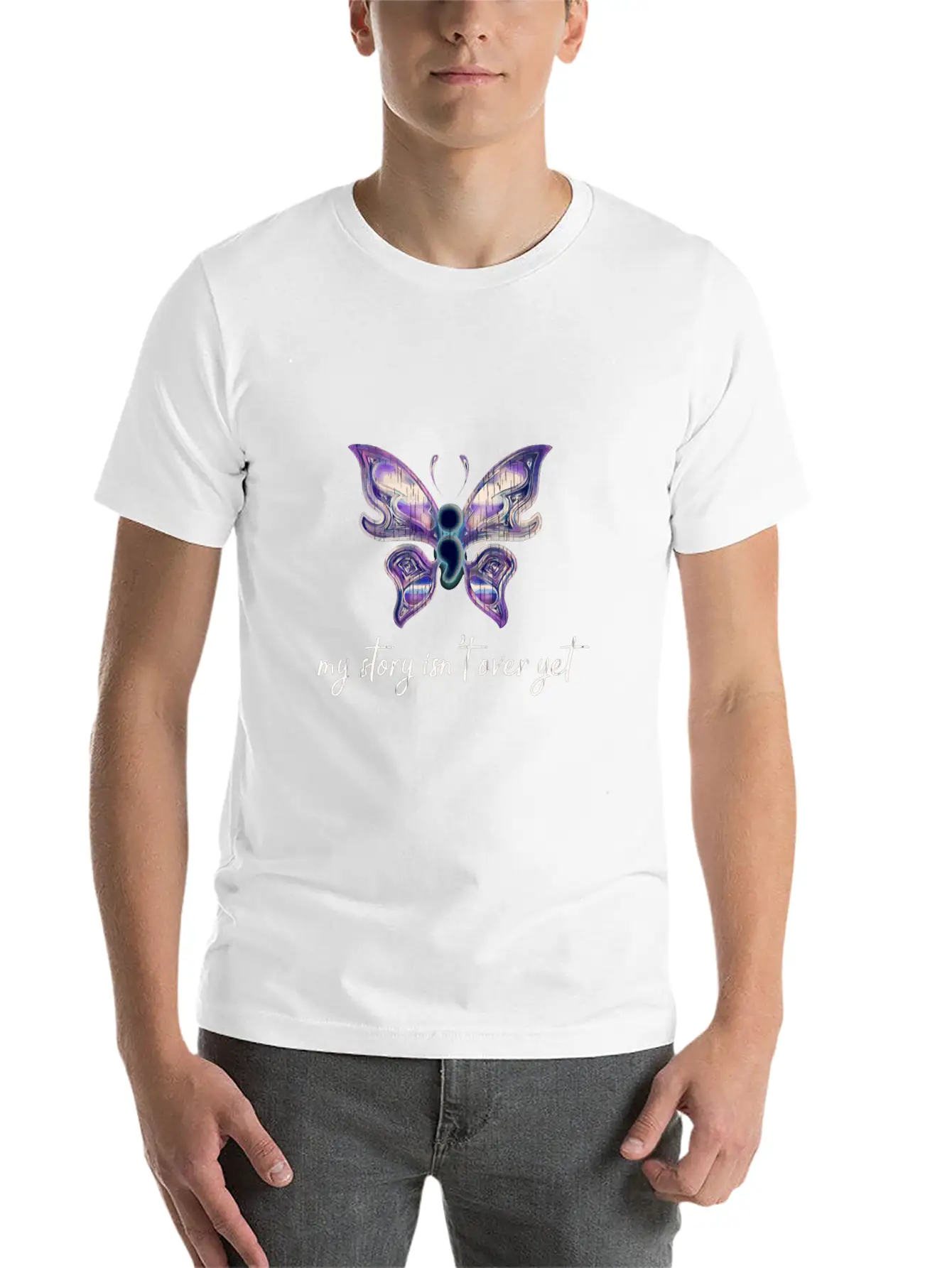 Semicolon Project Butterfly Depression Awareness M Basic Graphic T-Shirt ¨C Daily Comfort In Soft Cotton