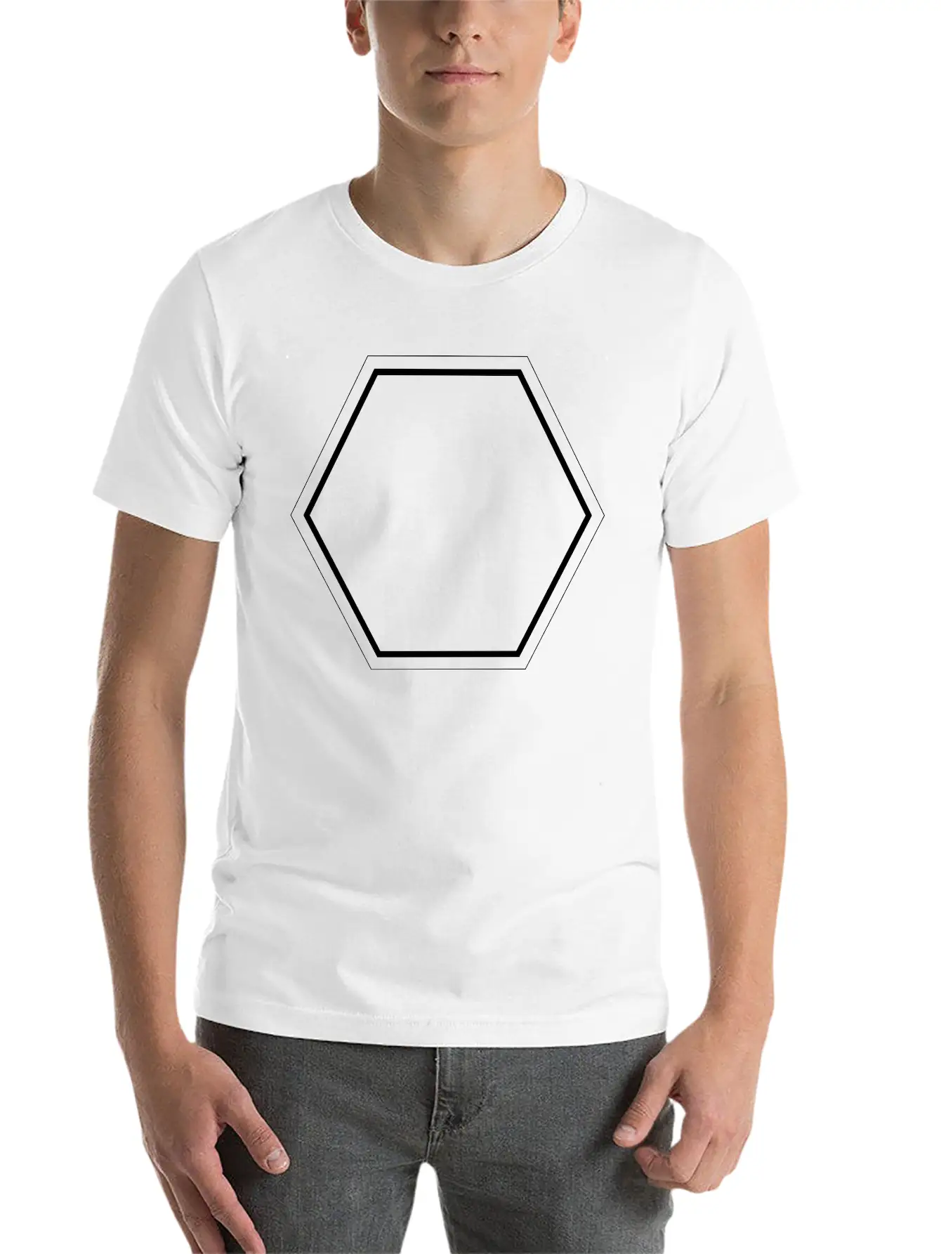 Simple Hexagon Soft Cotton Short Sleeve Tee ¨C Unisex Wardrobe Staple