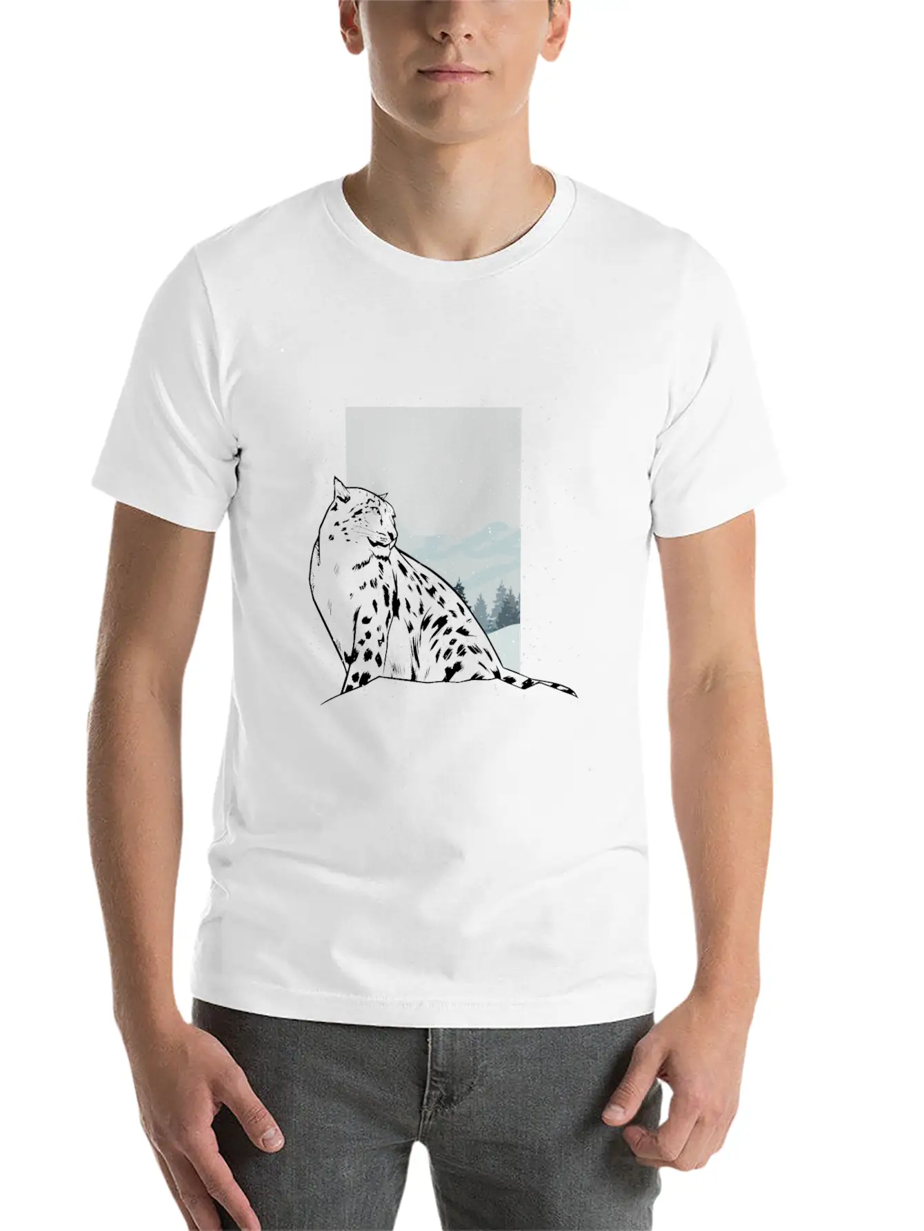 Snow Leopard Essential Cotton Tee For Daily Outfits ¨C Unisex Style