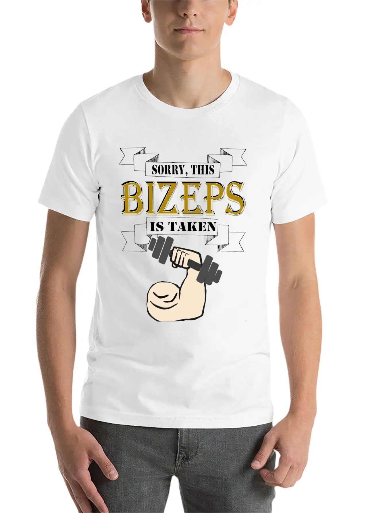 Sorry This Bizeps Is Taken Basic Graphic T-Shirt ¨C Daily Comfort In Soft Cotton