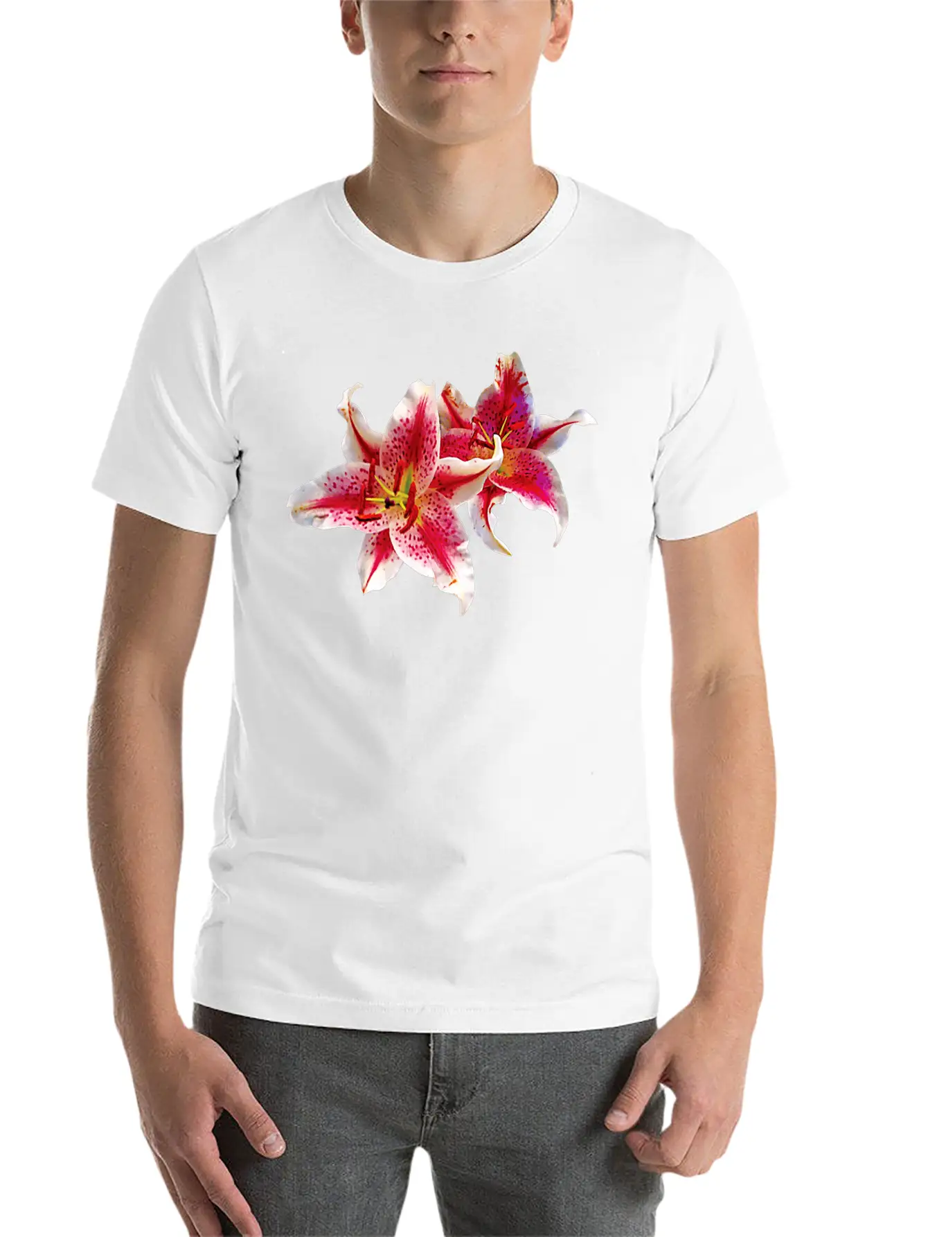 Stargazer Lily Pair Basic Graphic T-Shirt ¨C Daily Comfort In Soft Cotton