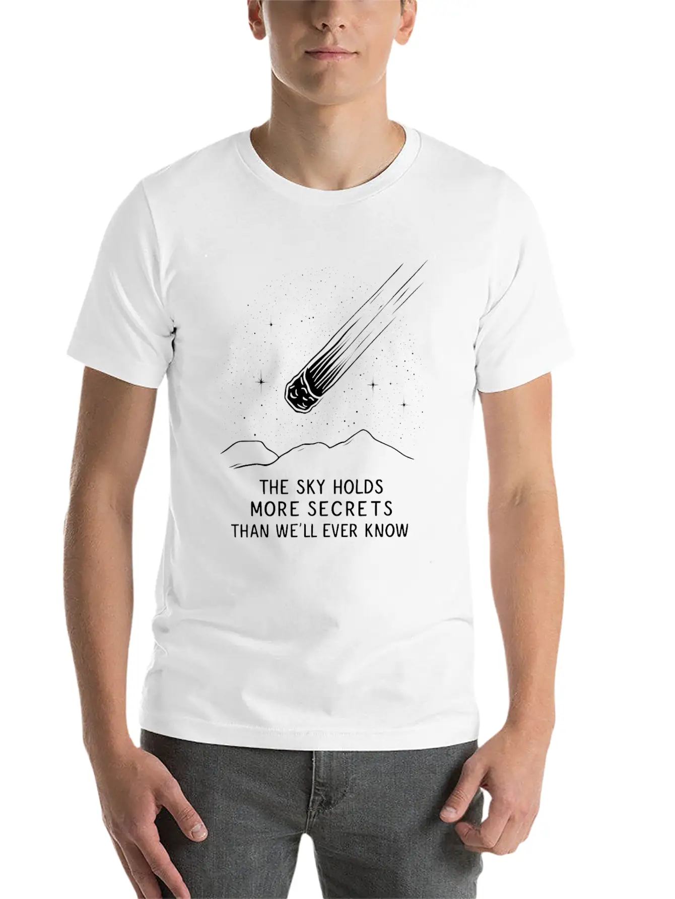 Stargazing Adventures Under The Meteor Shower Basic Graphic T-Shirt ¨C Daily Comfort In Soft Cotton