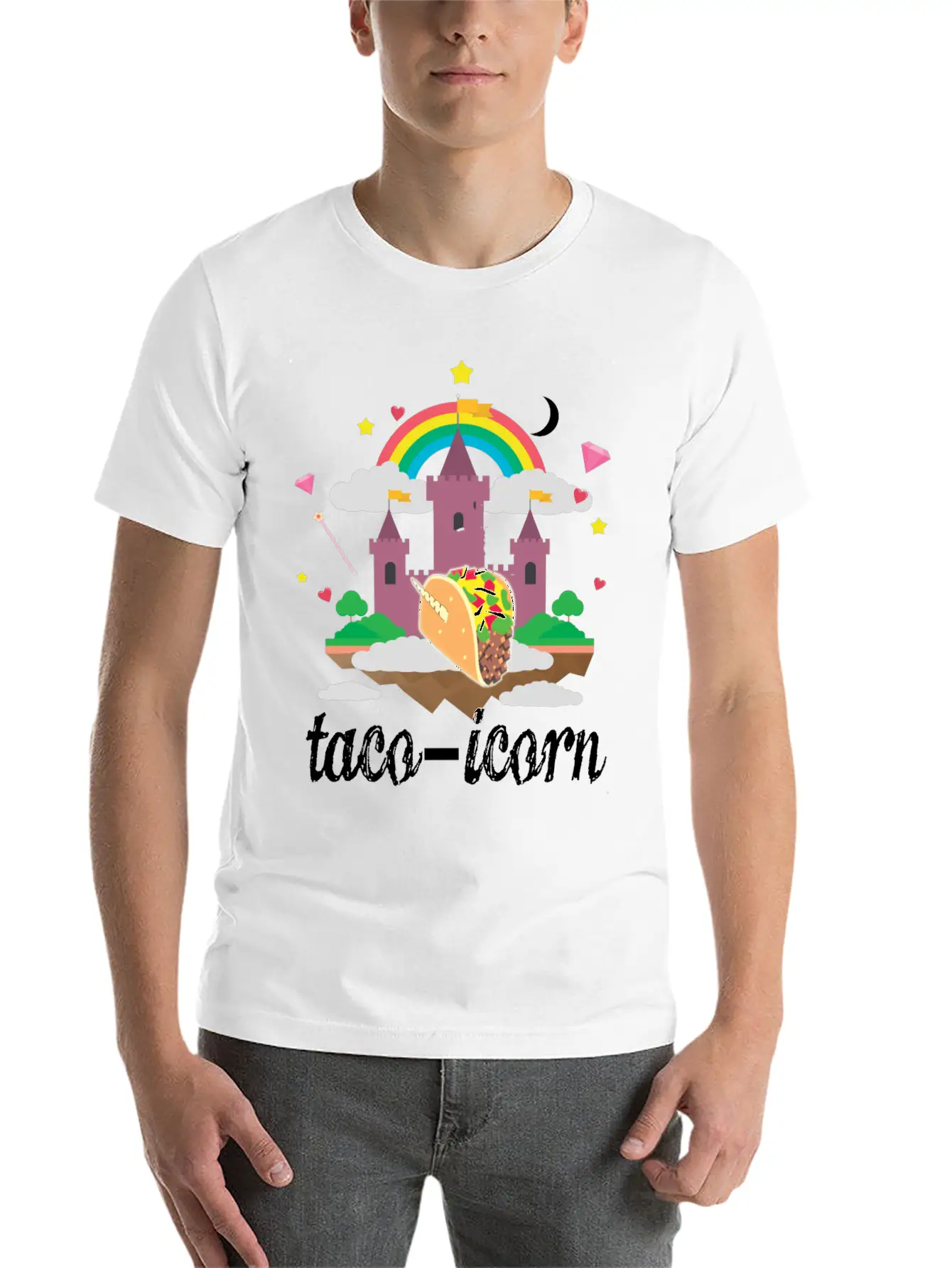 Taco Unicorn Horn In Magical Sky Castle Original Unisex Casual T-Shirt ¨C Clean Design For Daily Comfort