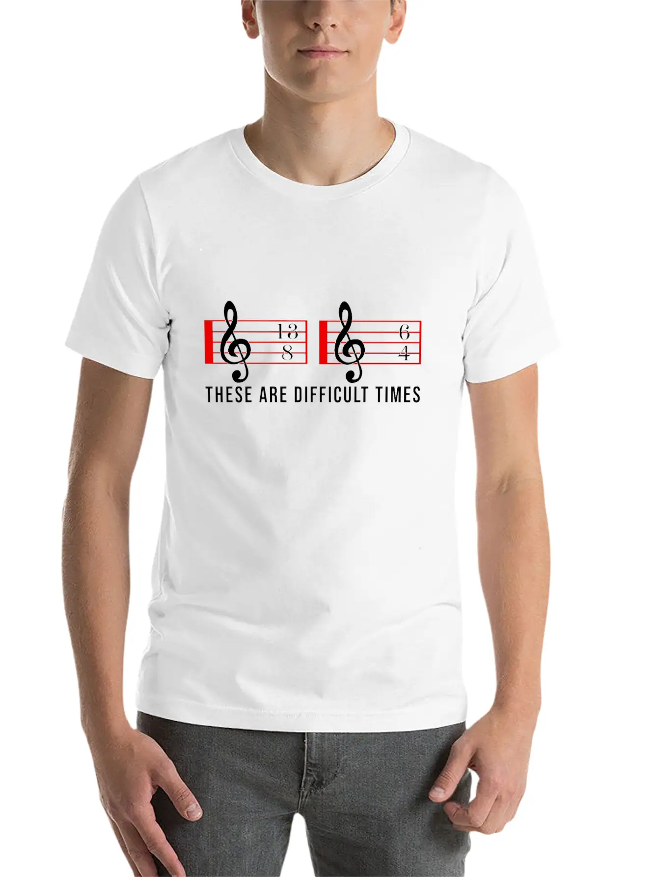 These Are Difficult Times Music Note Choire Essential Cotton Tee For Daily Outfits ¨C Unisex Style