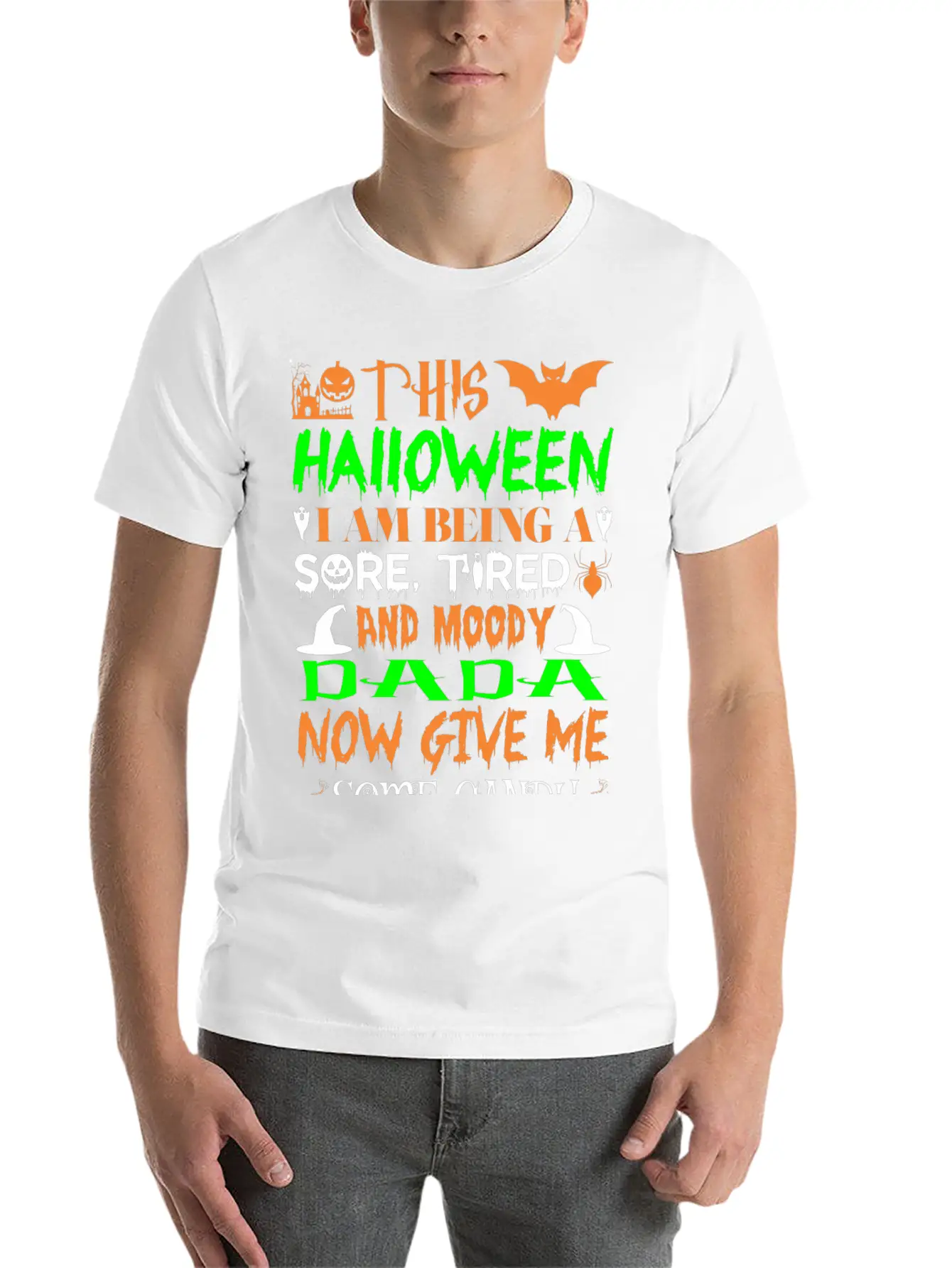 This Halloween Being Tired Moody Dada Candy Soft Cotton Short Sleeve Tee ¨C Unisex Wardrobe Staple