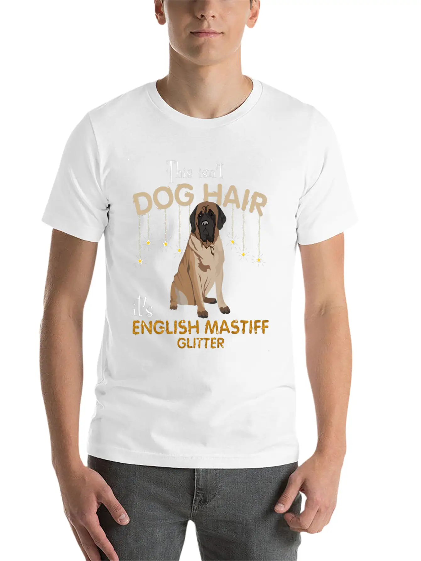 This Isn'T Dog Hair It'S English Mastiff Glitter Essential Cotton Tee For Daily Outfits ¨C Unisex Style