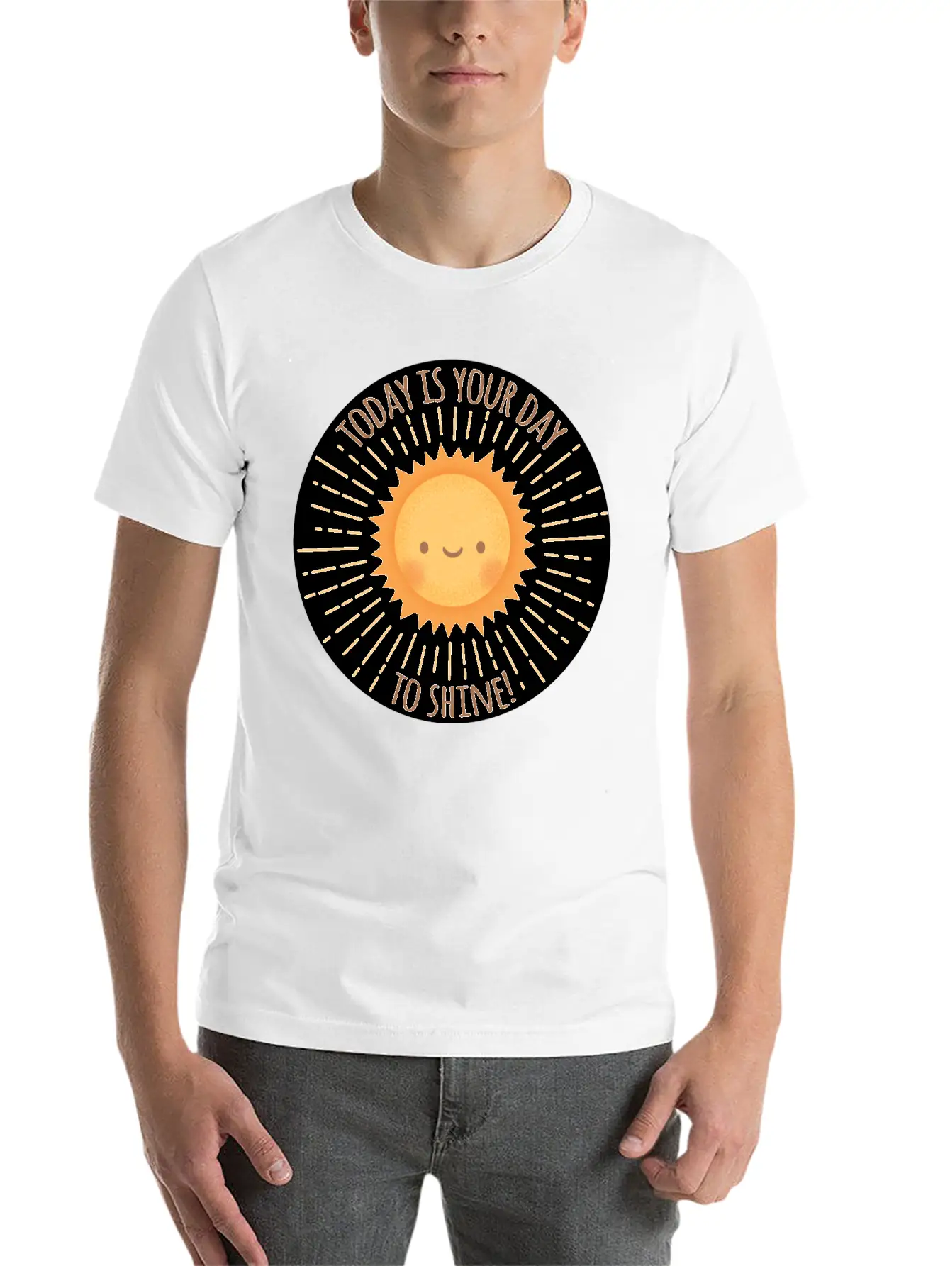 Today Is Your Day To Shine Cute Sun Doodle Essential Cotton Tee For Daily Outfits ¨C Unisex Style