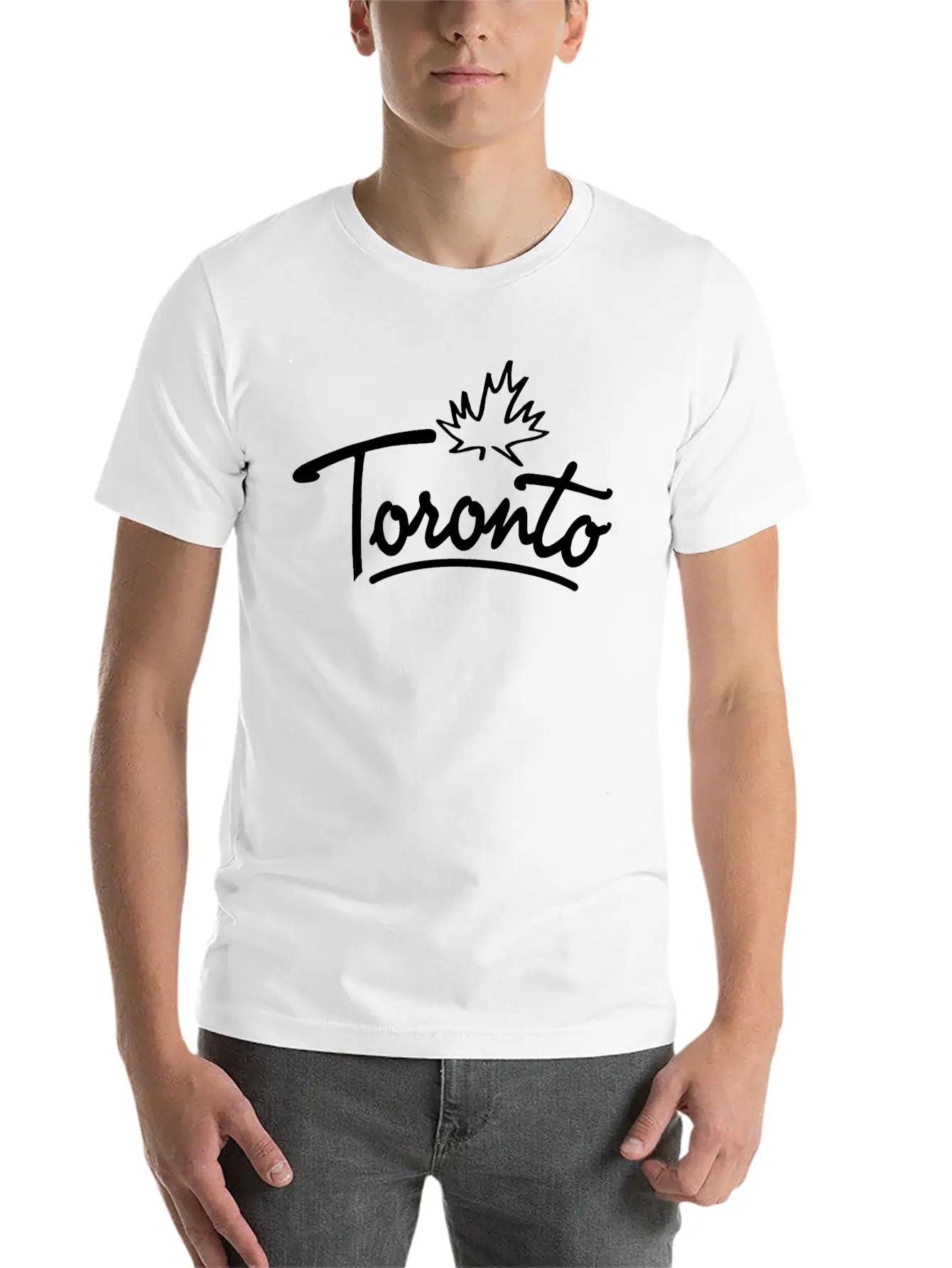 Toronto Leaf Script B Essential Cotton Tee For Daily Outfits ¨C Unisex Style