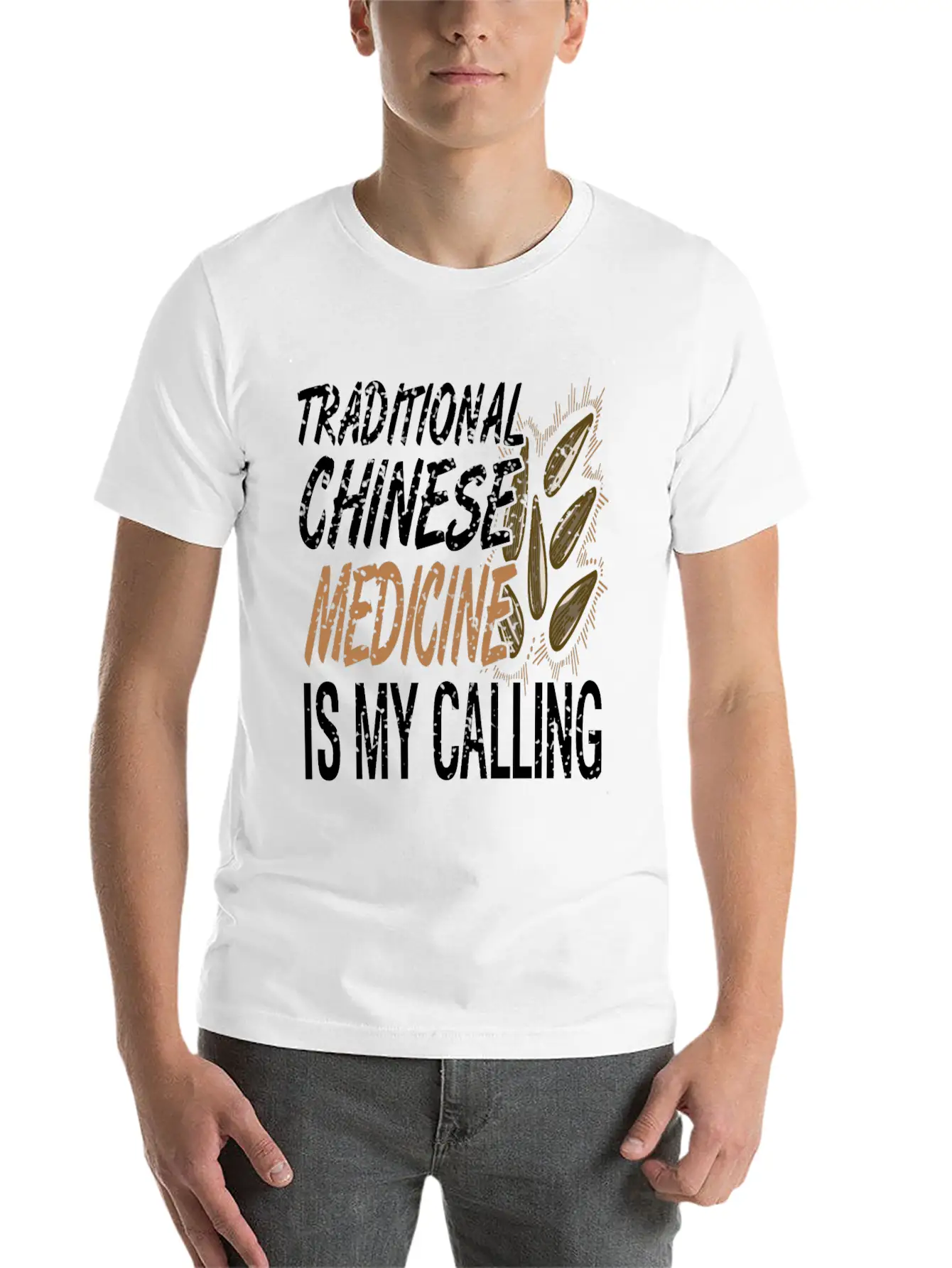 Traditional Chinese Medicine Is Calling Basic Graphic T-Shirt ¨C Daily Comfort In Soft Cotton
