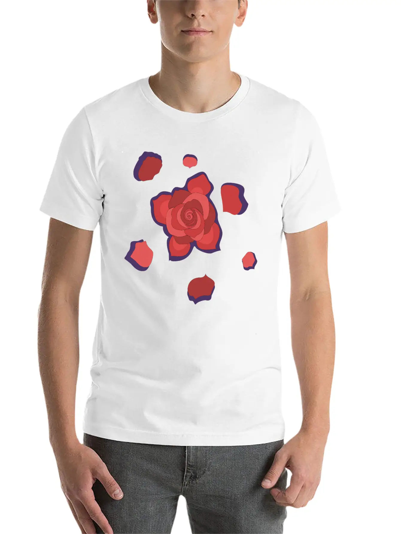 Unique Rose Essential Cotton Tee For Daily Outfits ¨C Unisex Style