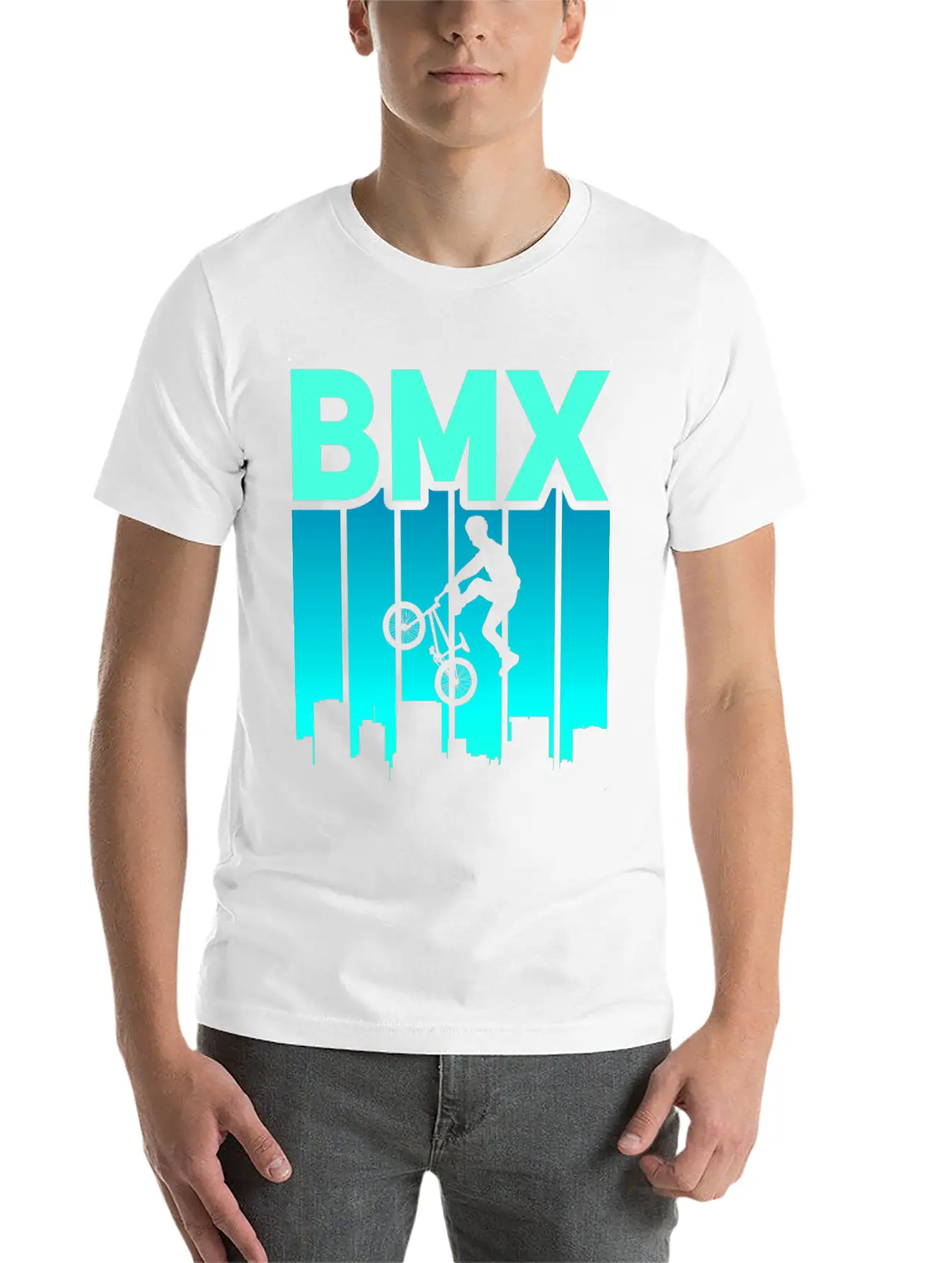 Vintage Bike Outfit, Bicycle Urban Freestyle BMX Essential Cotton Tee For Daily Outfits ¨C Unisex Style