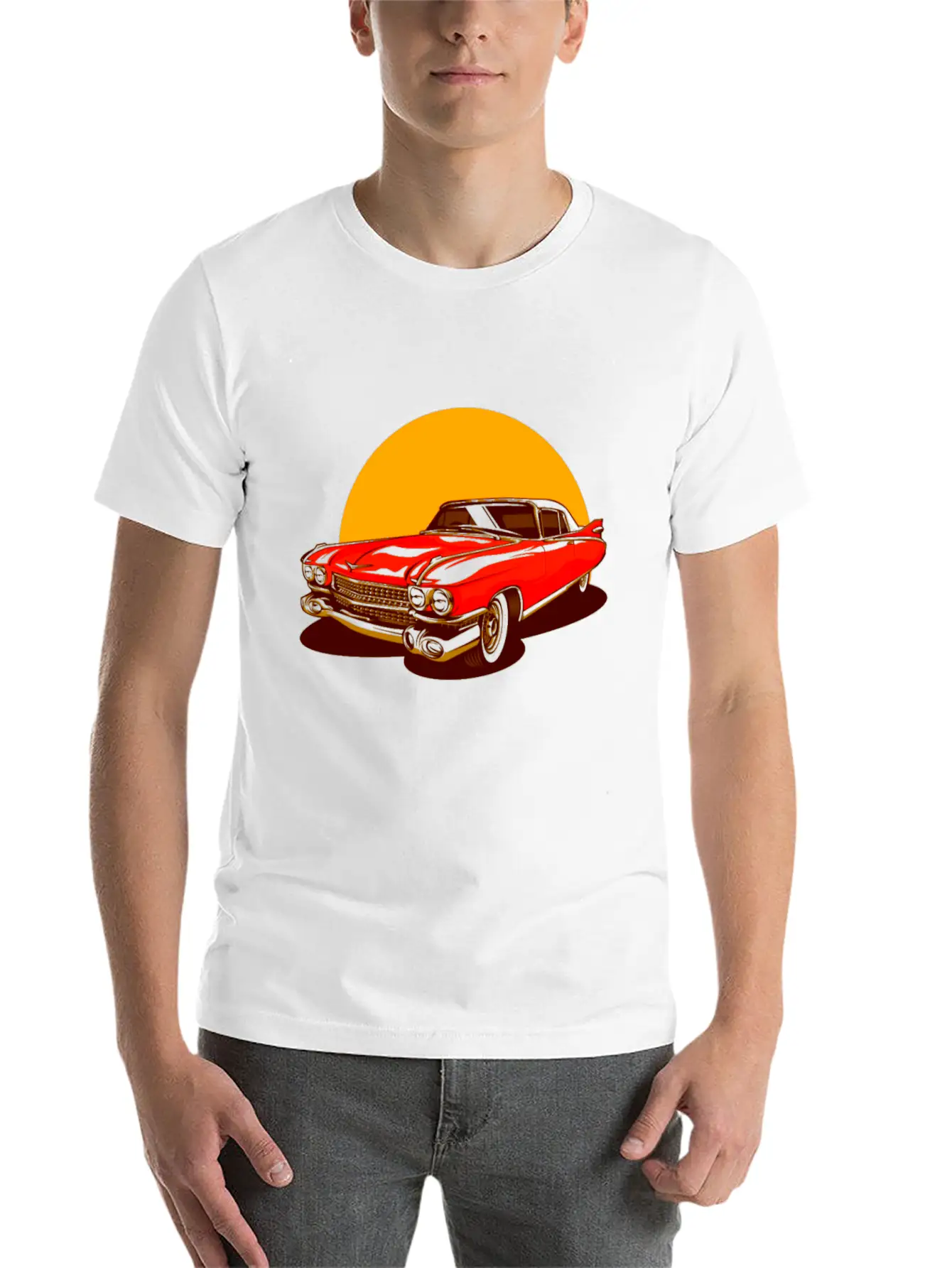 Vintage Classic Car Essential Cotton Tee For Daily Outfits ¨C Unisex Style