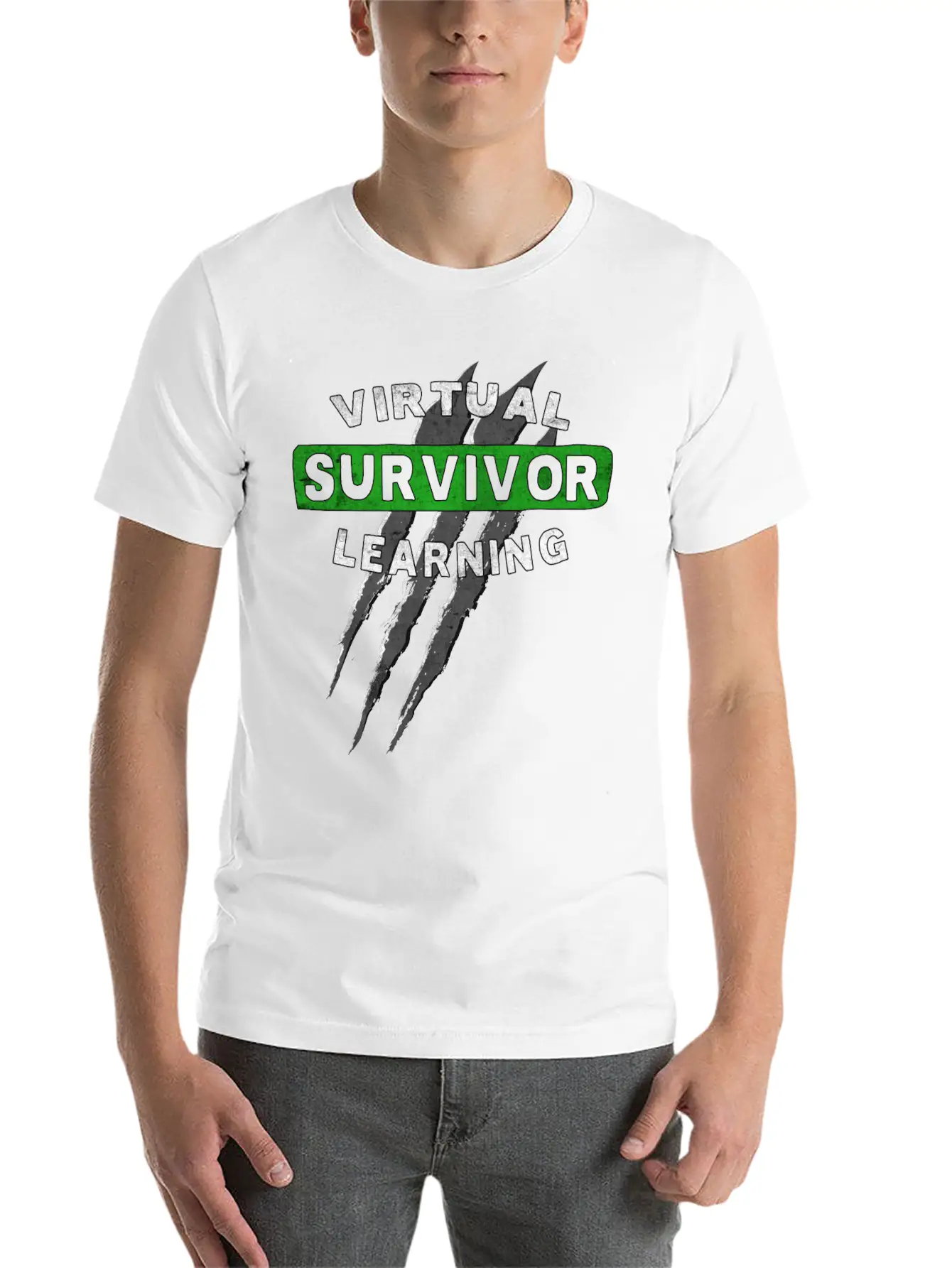 Virtual Learning Survivor, Back To School Essential Cotton Tee For Daily Outfits ¨C Unisex Style
