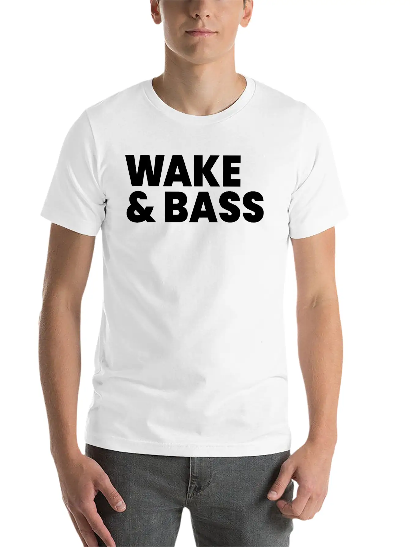 Wake And Bass Techno Quote Soft Cotton Short Sleeve Tee ¨C Unisex Wardrobe Staple