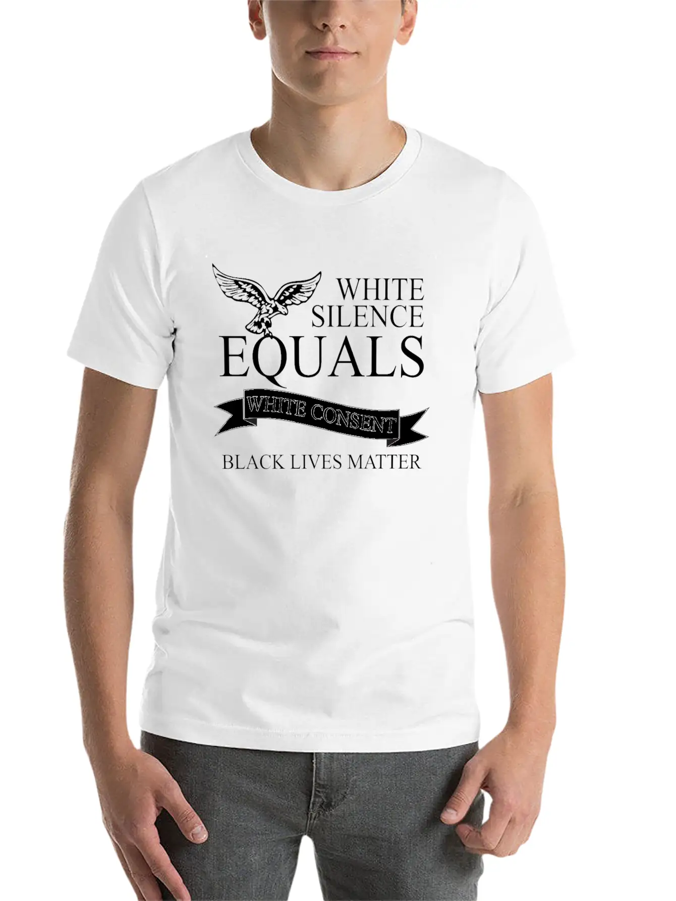 White Silence Equals Basic Graphic T-Shirt ¨C Daily Comfort In Soft Cotton
