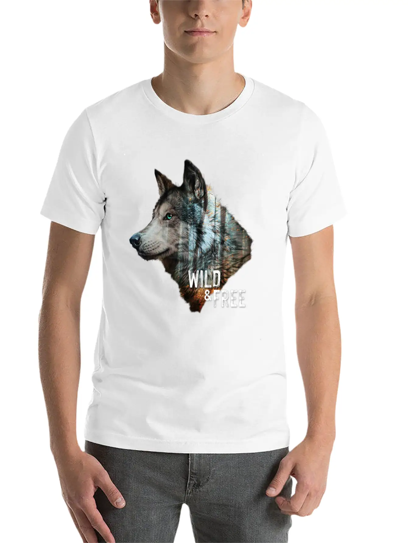 Wolf Forest Brown Wild And Free Unisex Casual T-Shirt ¨C Clean Design For Daily Comfort