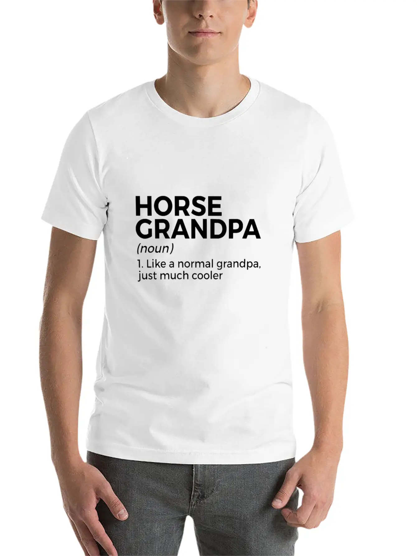Womens Horse Grandpa Definition Horse Lover V Neck Essential Cotton Tee For Daily Outfits ¨C Unisex Style