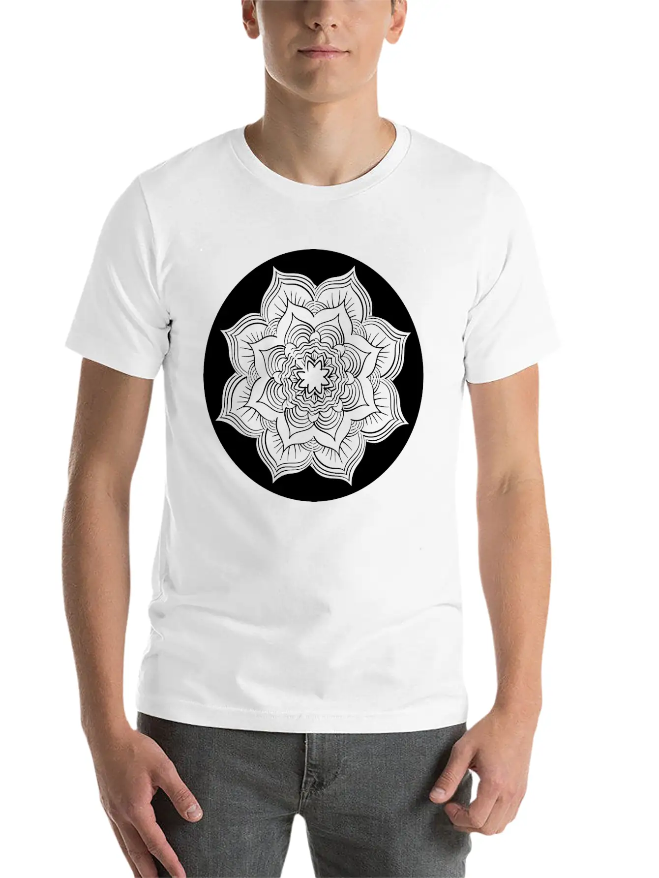 Yoga Lotus Flower Mandala Unisex Casual T-Shirt ¨C Clean Design For Daily Comfort