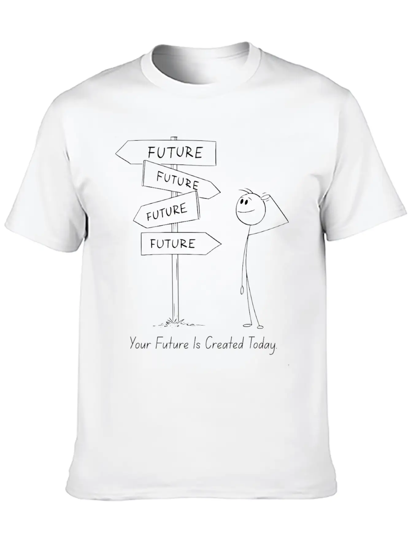 12Your Future Is Created Today ¨C Act Now Tee Essential Cotton Tee For Daily Outfits ¨C Unisex Style