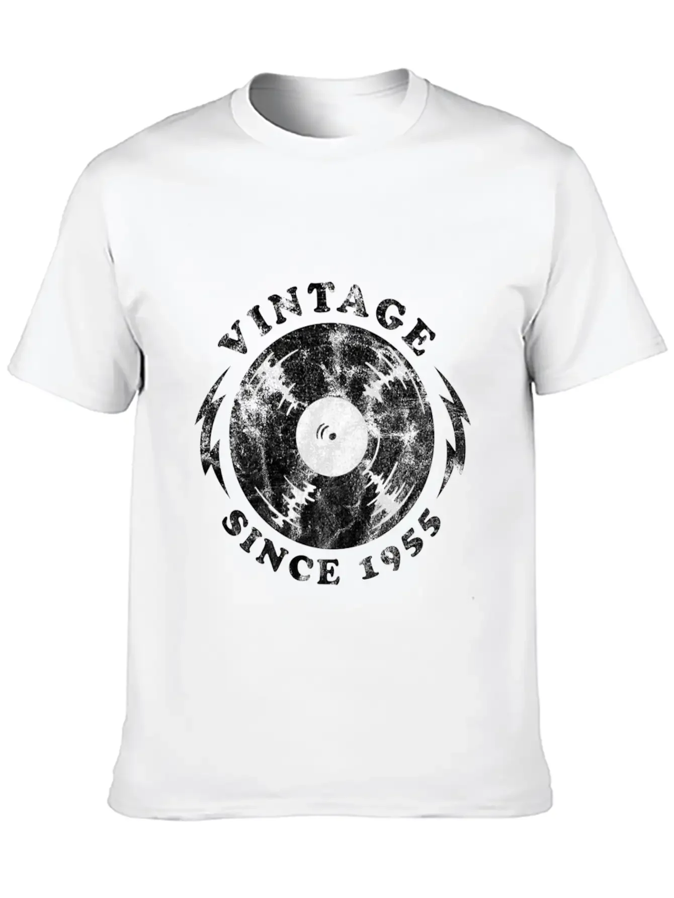 1955 Birthyear Vinyl Vintage 1955 Birthyear Vinyl Lightweight Cotton T-Shirt ¨C Daily Comfort Graphic Shirt