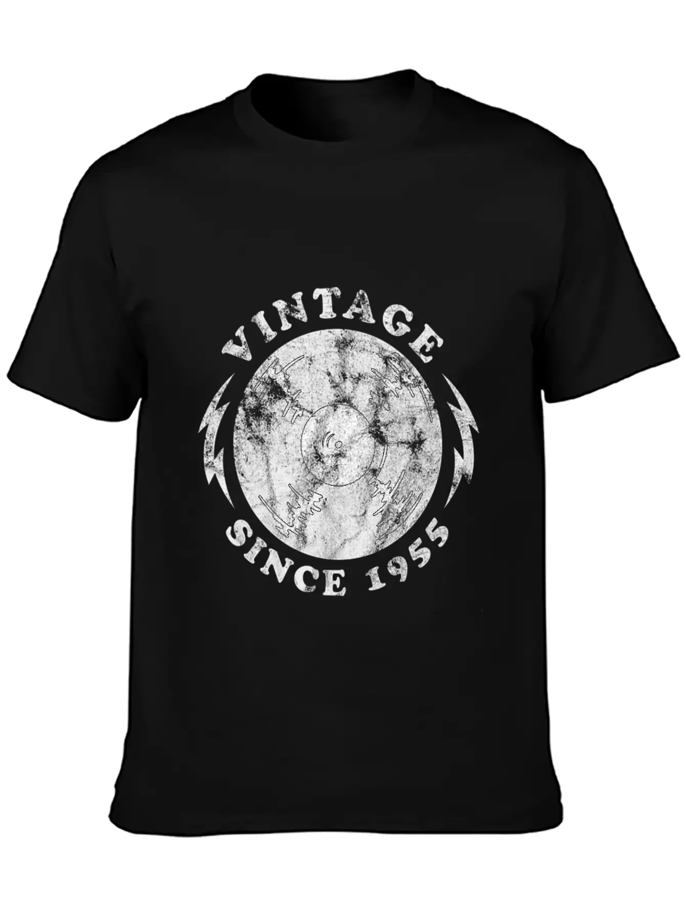 1955 Birthyear Vinyl Vintage 1955 Birthyear Vinyl Lightweight Cotton T-Shirt ¨C Daily Comfort Graphic Shirt