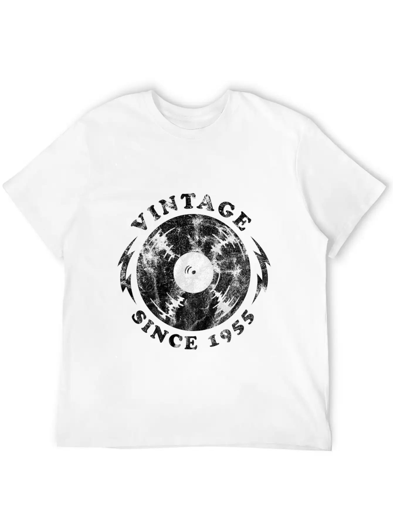 1955 Birthyear Vinyl Vintage 1955 Birthyear Vinyl Lightweight Cotton T-Shirt ¨C Daily Comfort Graphic Shirt