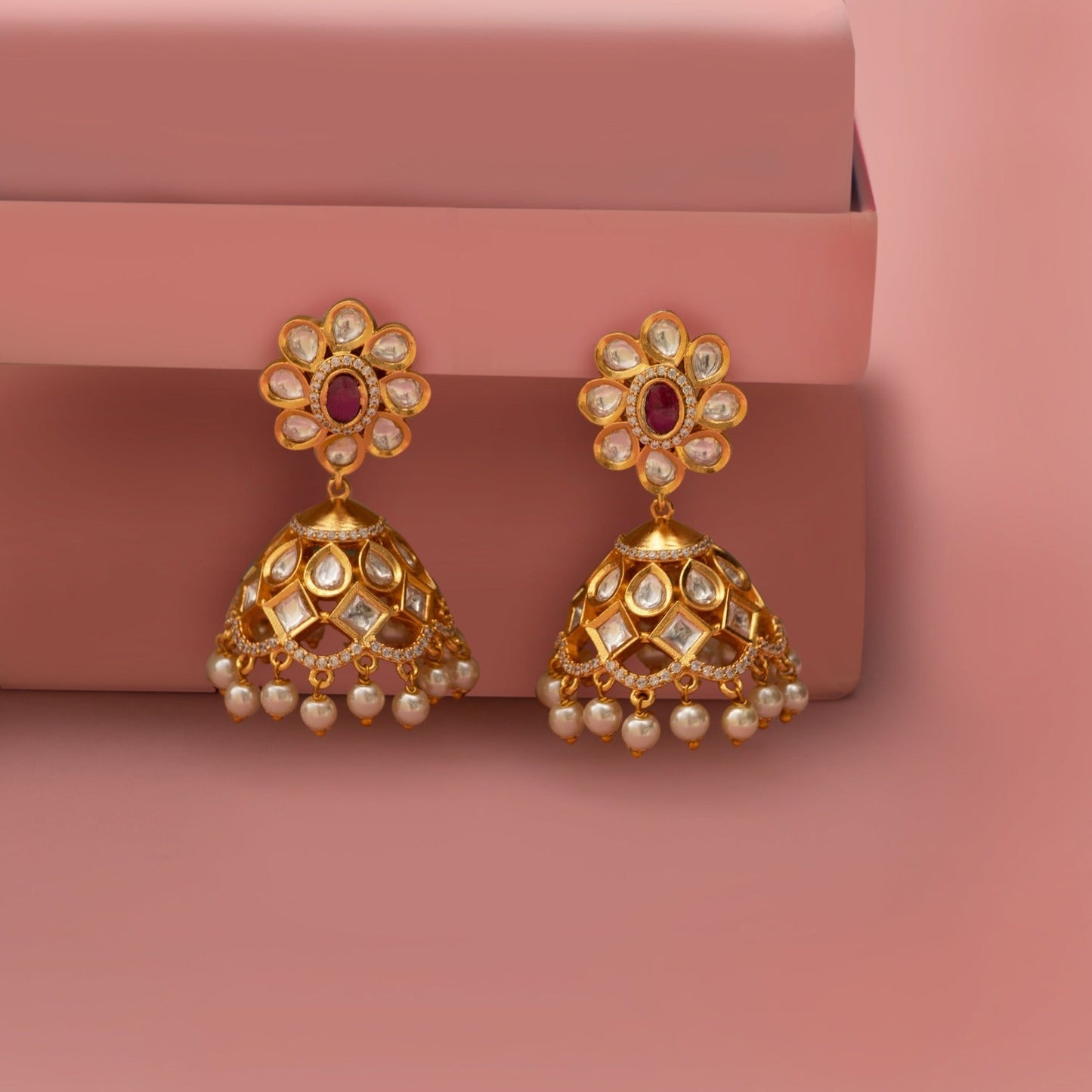 Sonia Kundan Jhumka Earrings