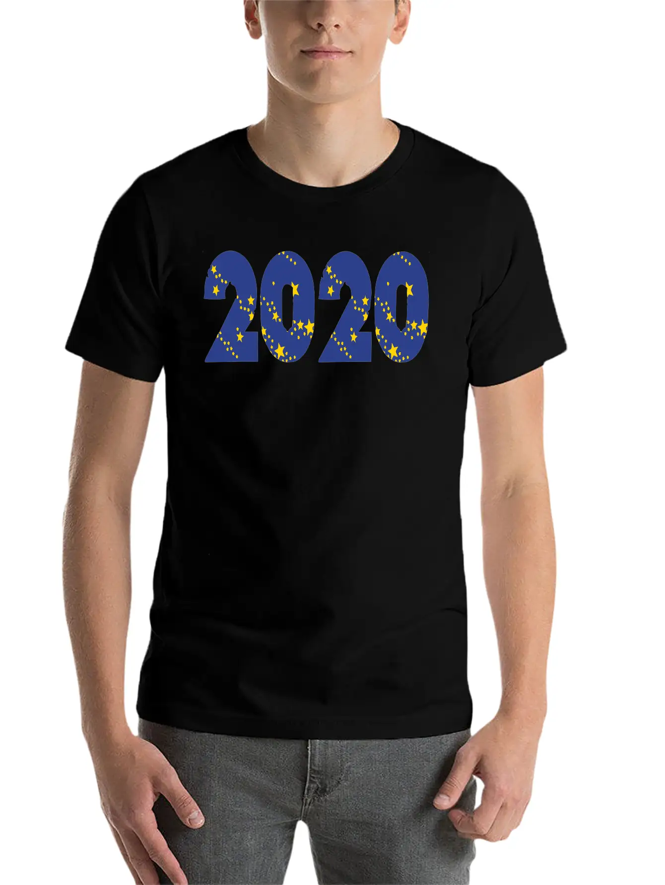 ??¡ã?2020-Awesome Happy New Year Of 2020(Star Font) Unisex Casual T-Shirt ¨C Clean Design For Daily Comfort