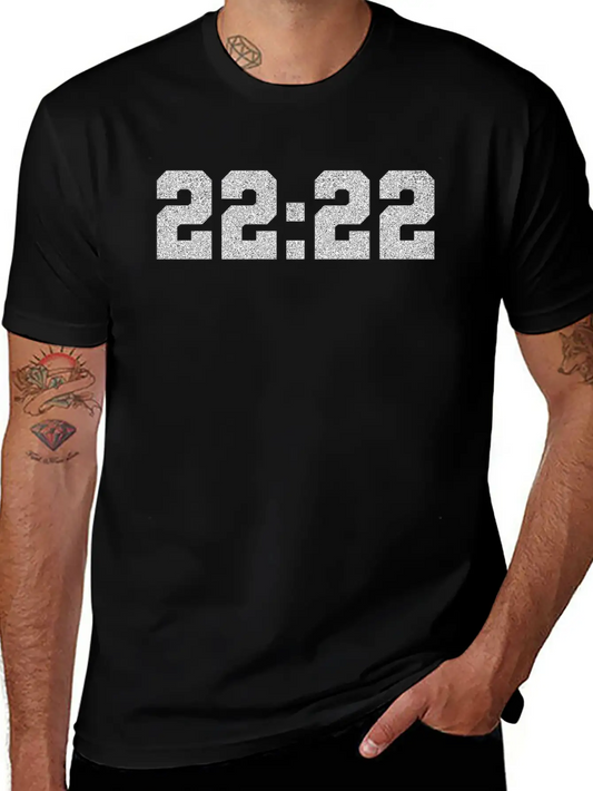 222 Angel Number Intuition Silver Word Art Essential Cotton Tee For Daily Outfits ¨C Unisex Style