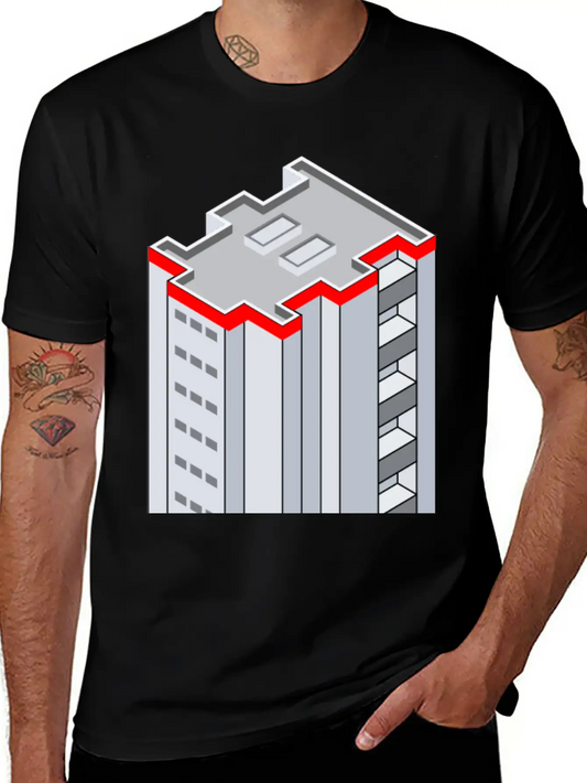 3D Isometric Building Essential Cotton Tee For Daily Outfits ¨C Unisex Style