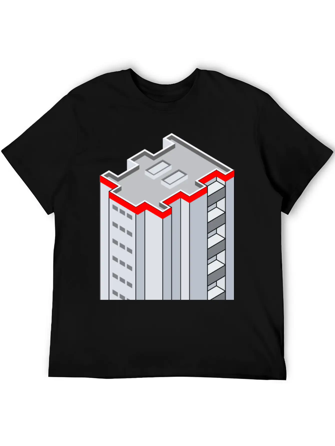 3D Isometric Building Essential Cotton Tee For Daily Outfits ¨C Unisex Style