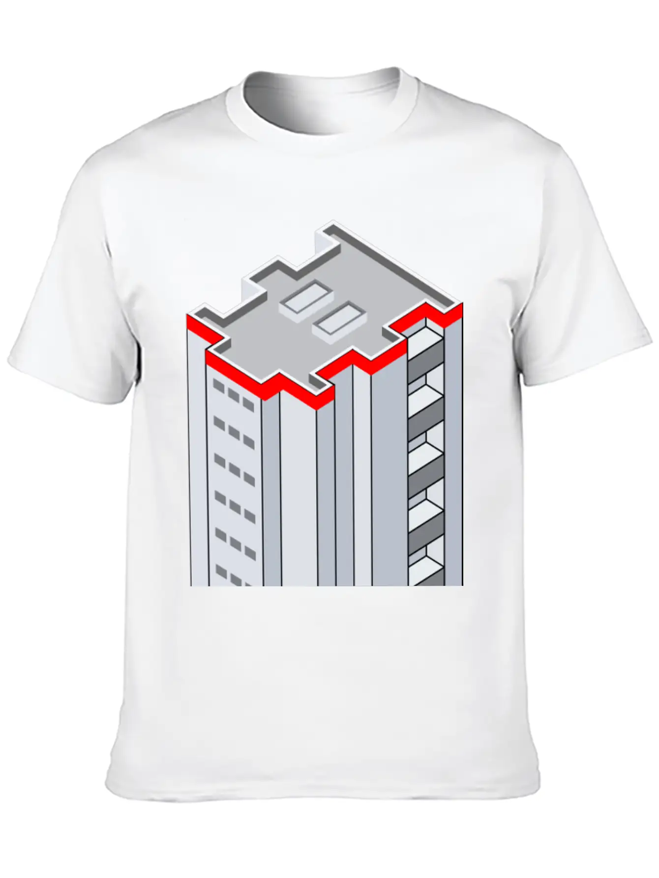 3D Isometric Building Essential Cotton Tee For Daily Outfits ¨C Unisex Style