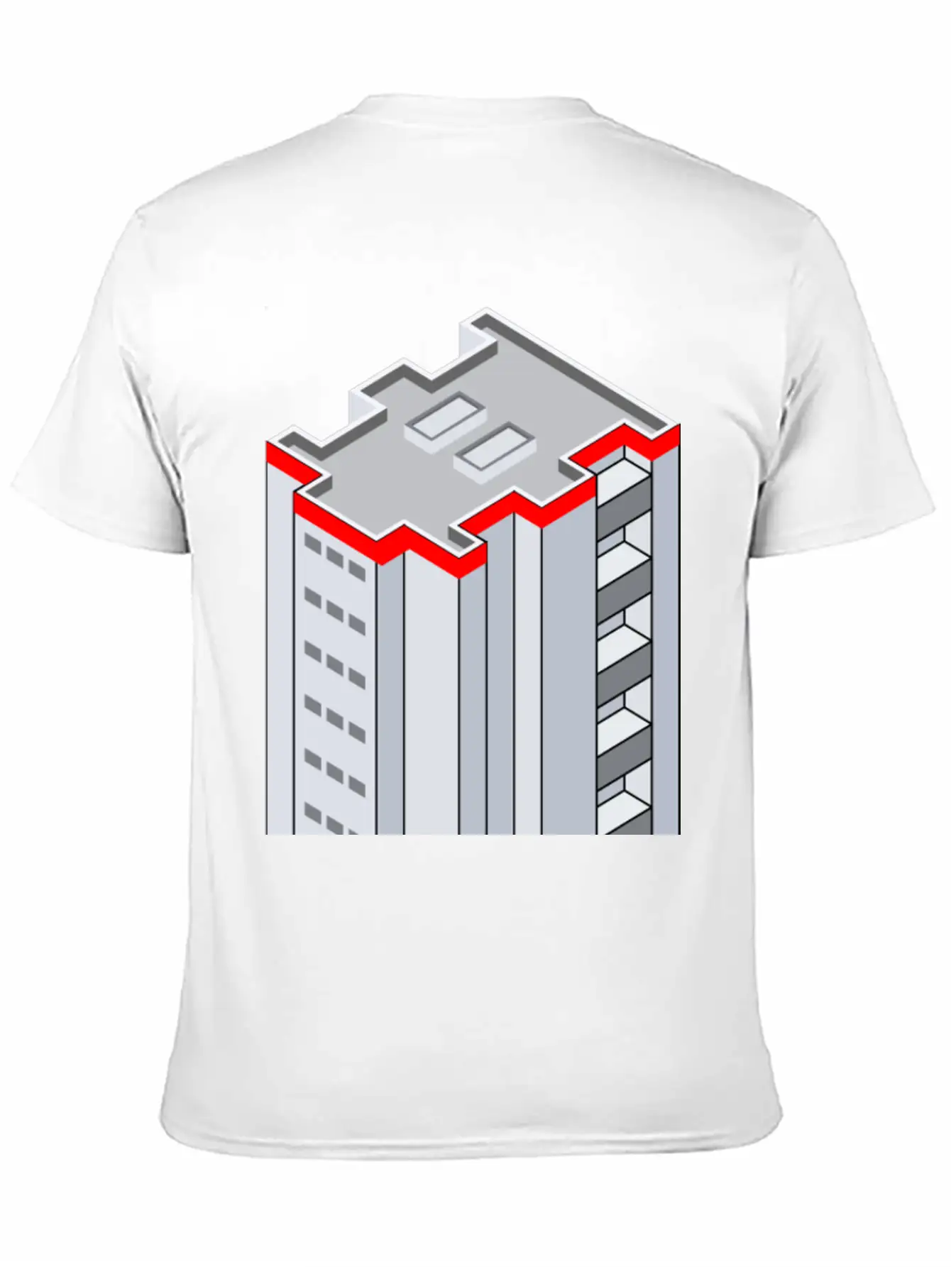 3D Isometric Building Essential Cotton Tee For Daily Outfits ¨C Unisex Style