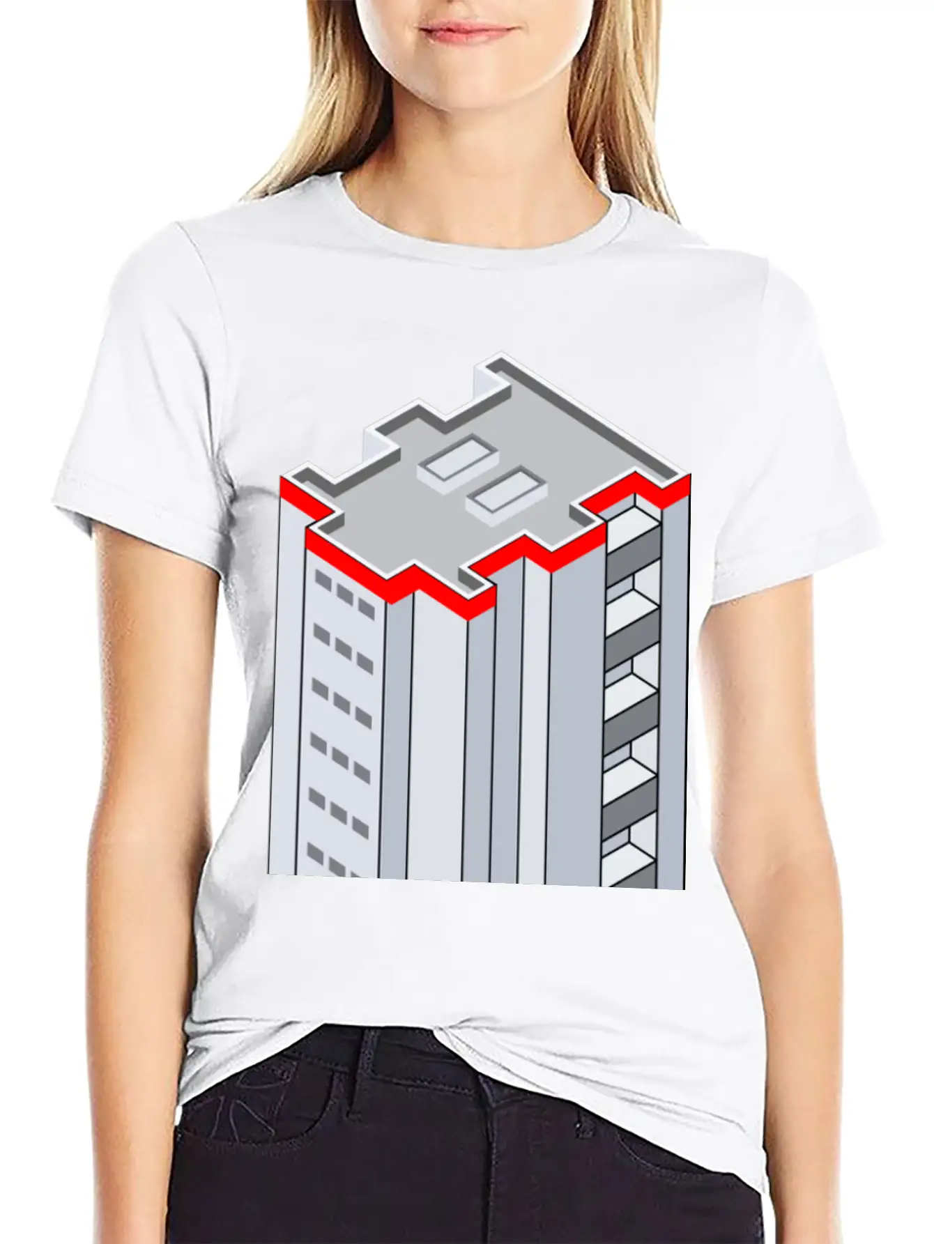 3D Isometric Building Essential Cotton Tee For Daily Outfits ¨C Unisex Style