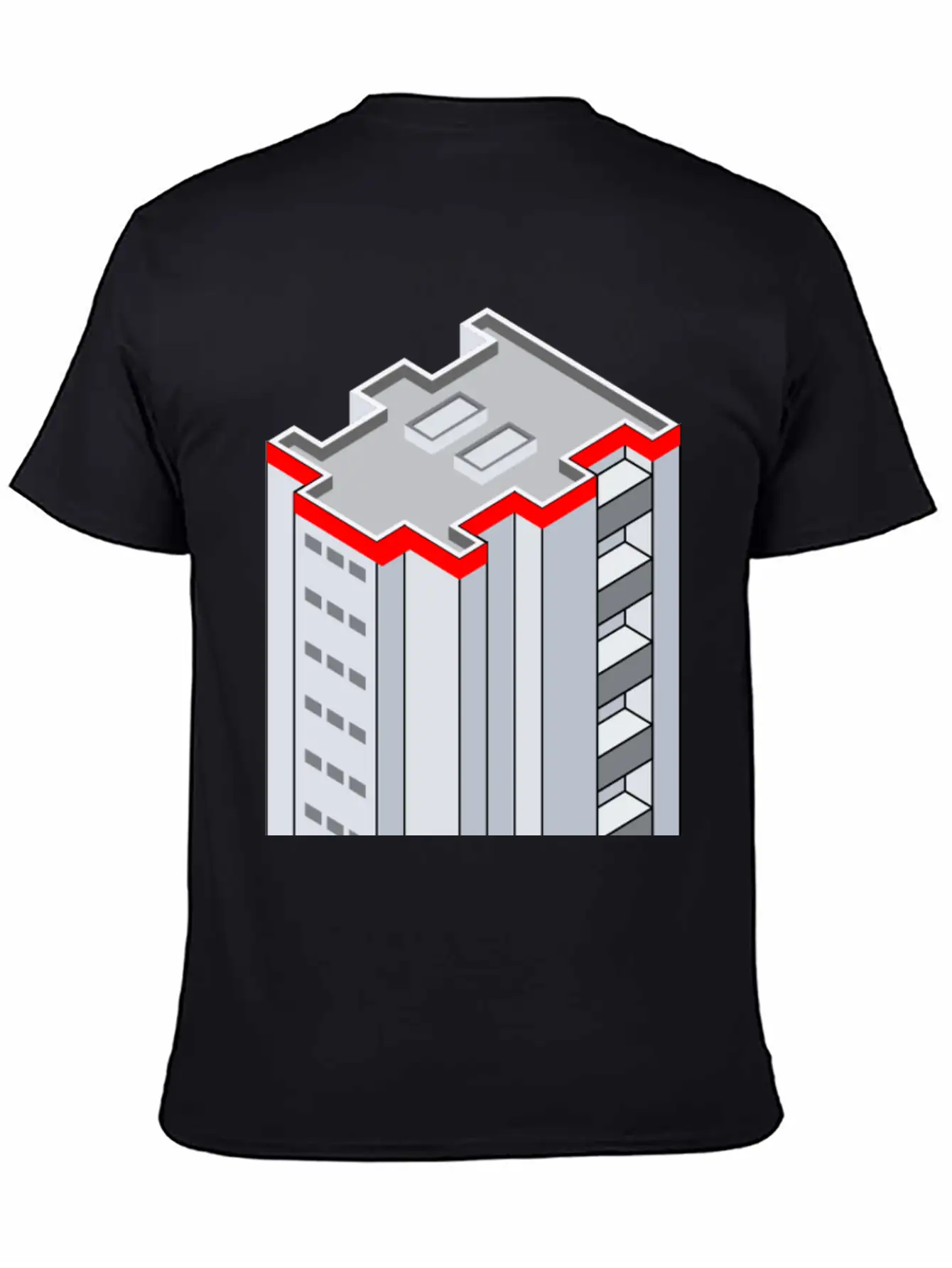 3D Isometric Building Essential Cotton Tee For Daily Outfits ¨C Unisex Style