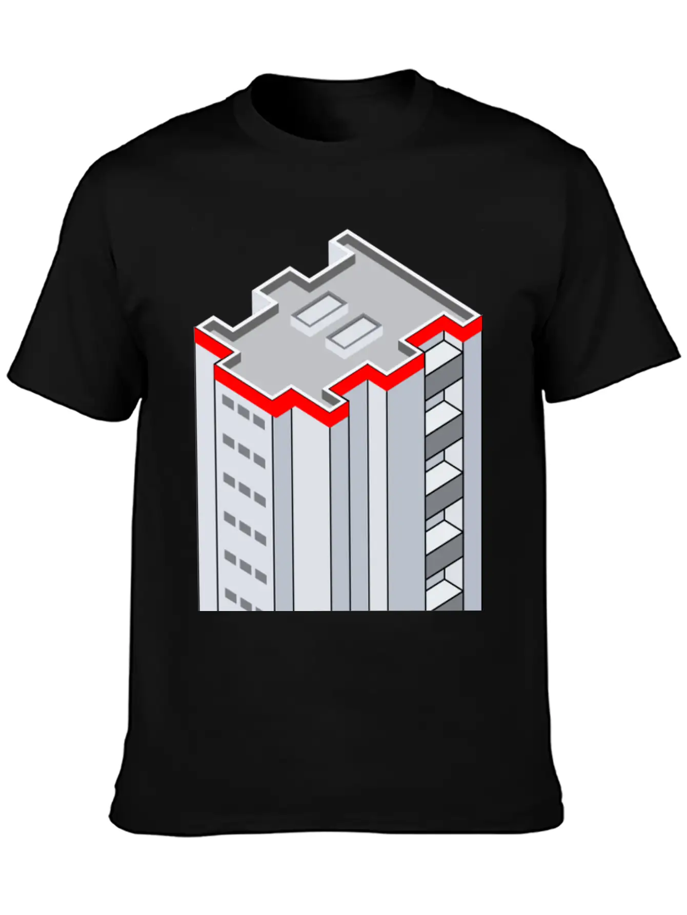 3D Isometric Building Essential Cotton Tee For Daily Outfits ¨C Unisex Style