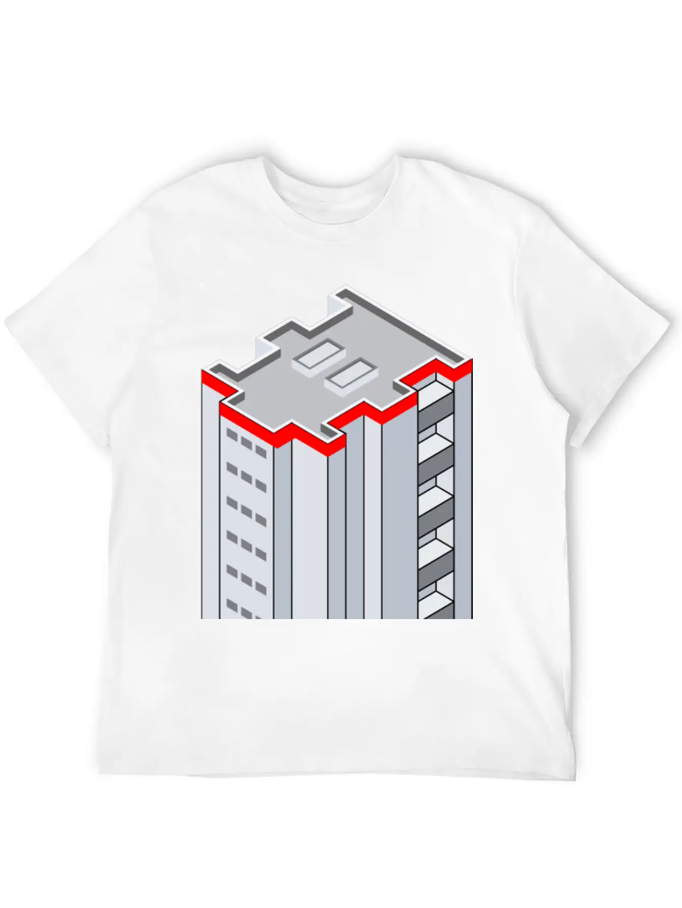 3D Isometric Building Essential Cotton Tee For Daily Outfits ¨C Unisex Style